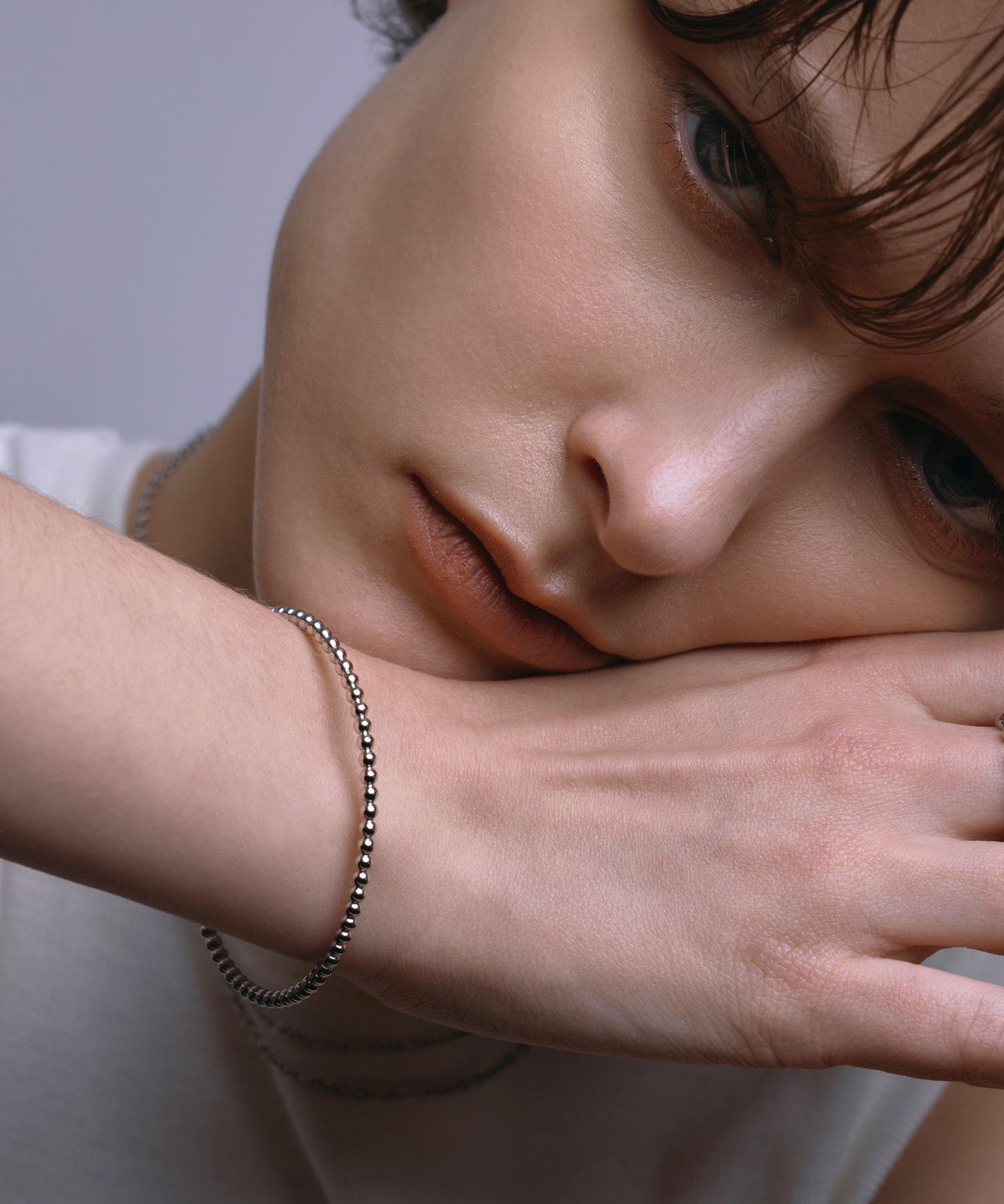 [シルバー]ドットバングル