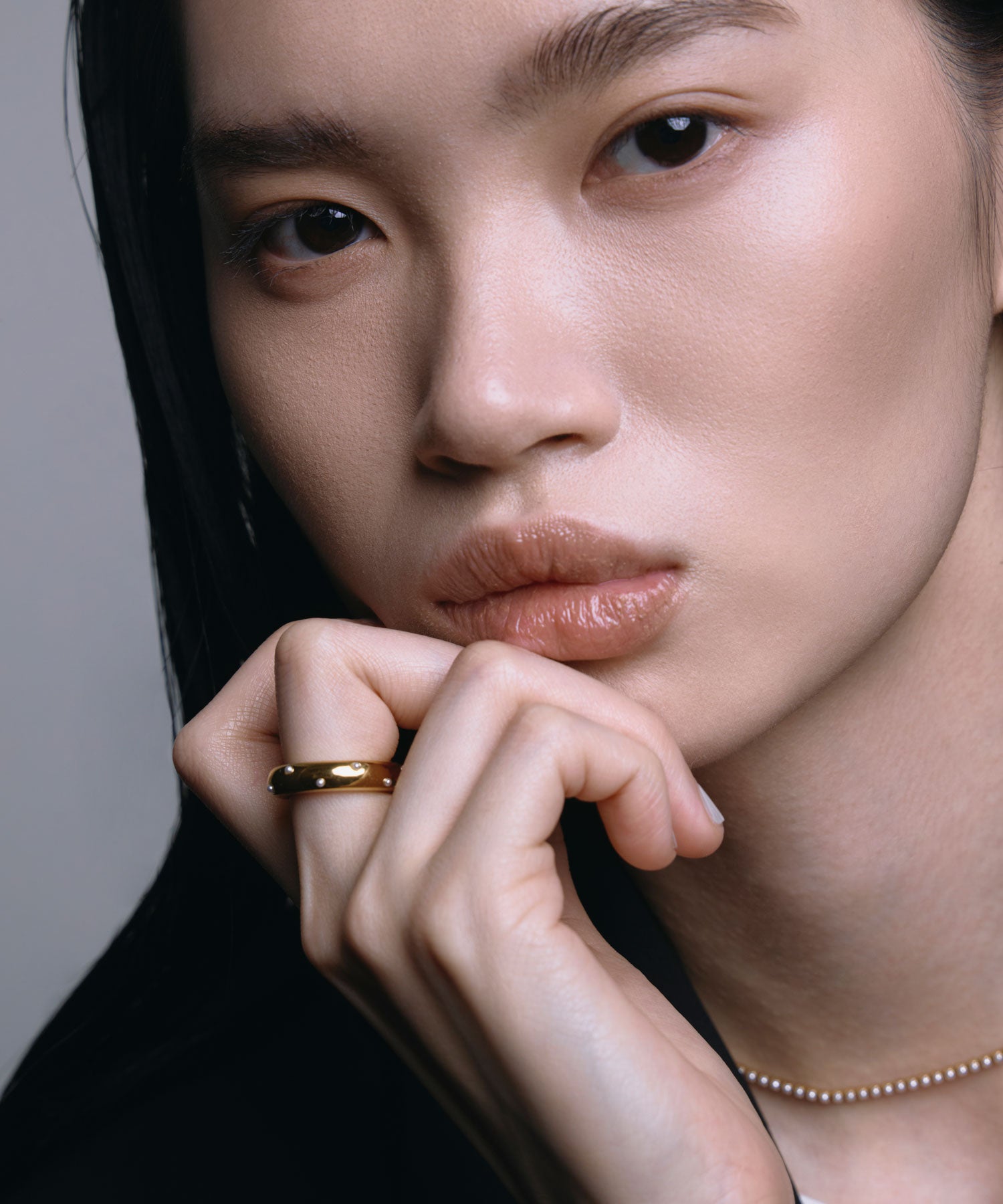 【展覽產品（預定三月底出貨】[金] 點珍珠戒指