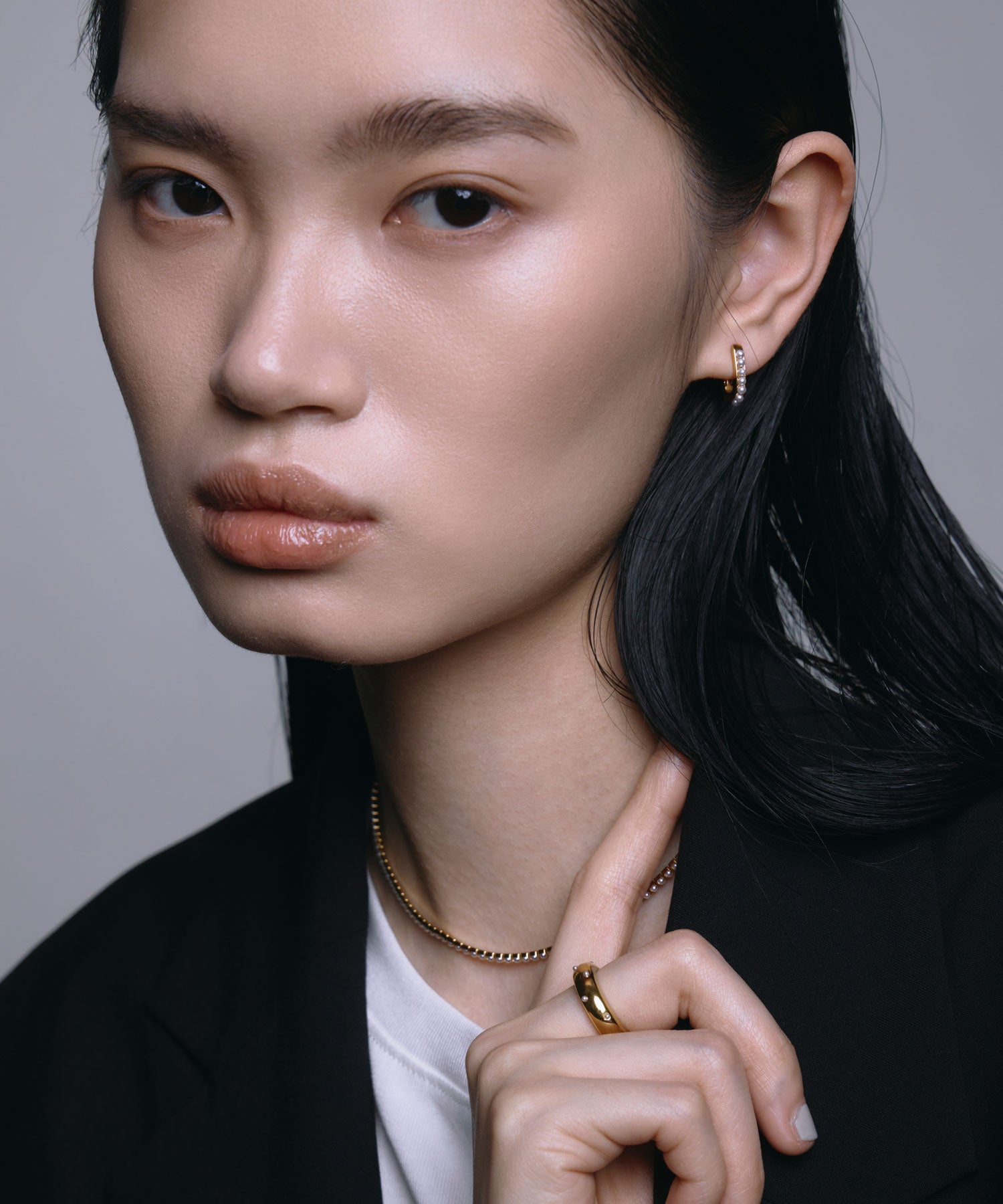 【展覽產品（預定三月底出貨】[金] 點珍珠戒指