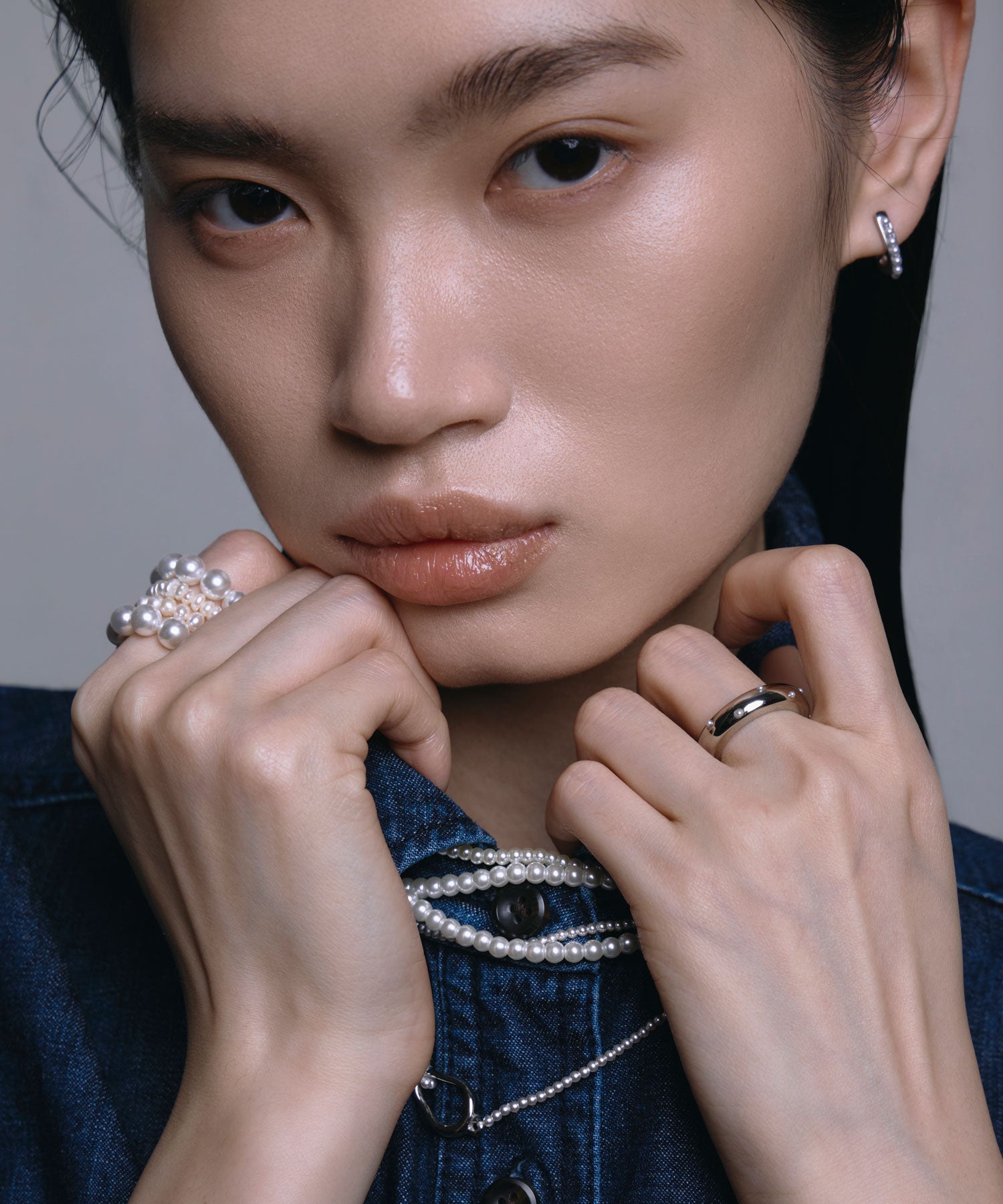 [シルバー]ドットパールリング