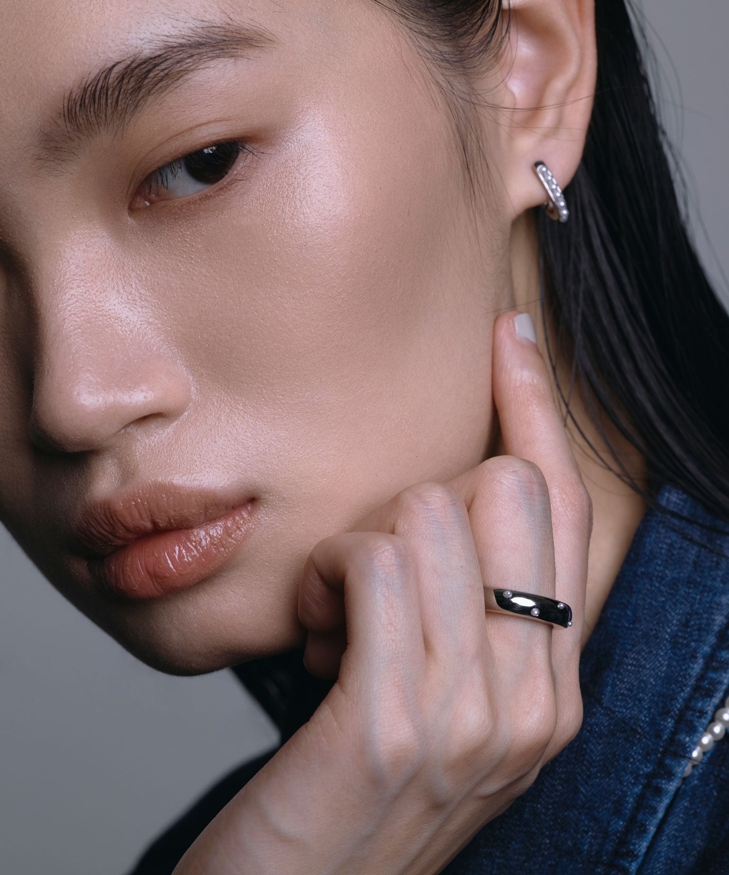 [シルバー]ドットパールリング