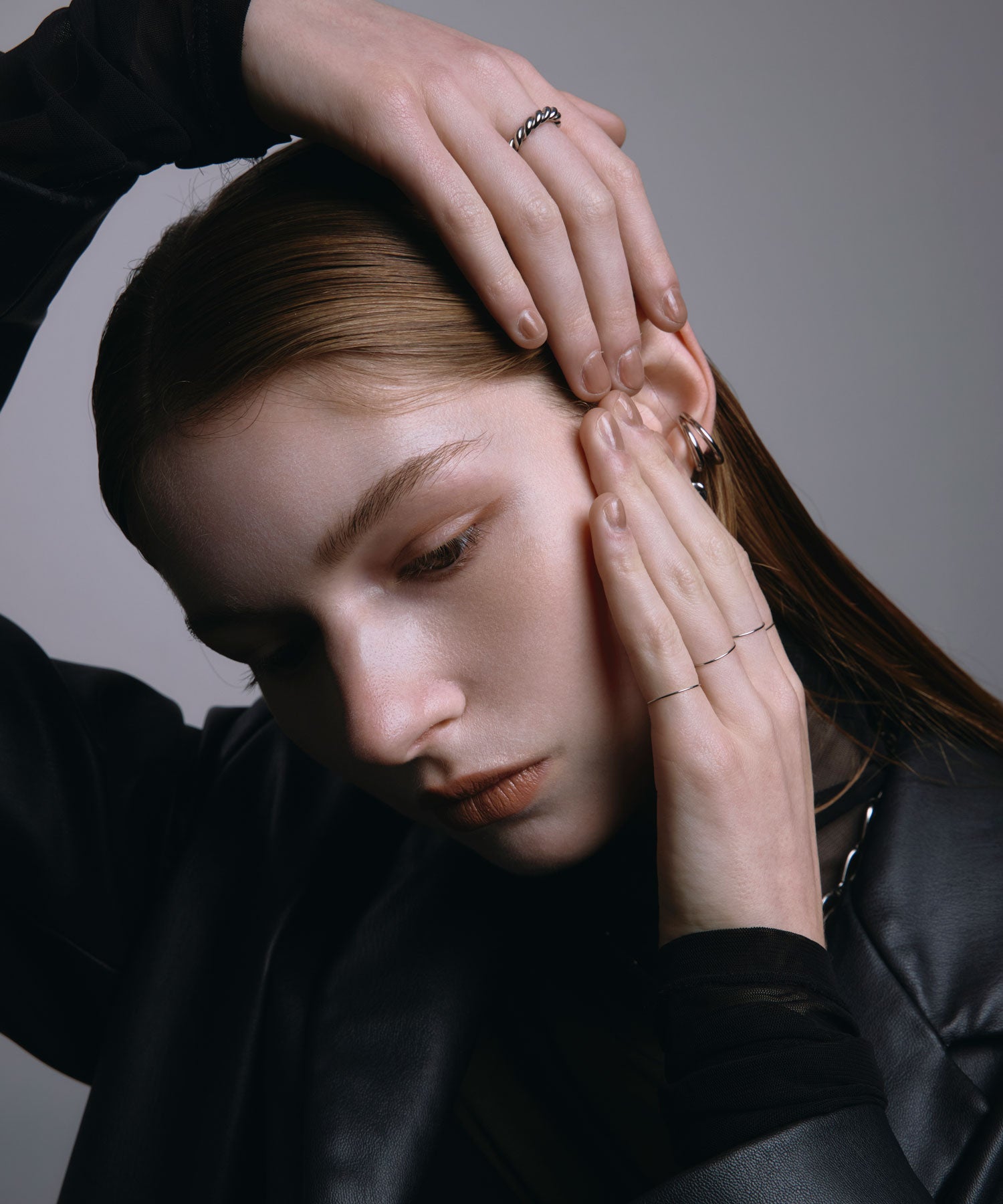 [银色]双线耳袖