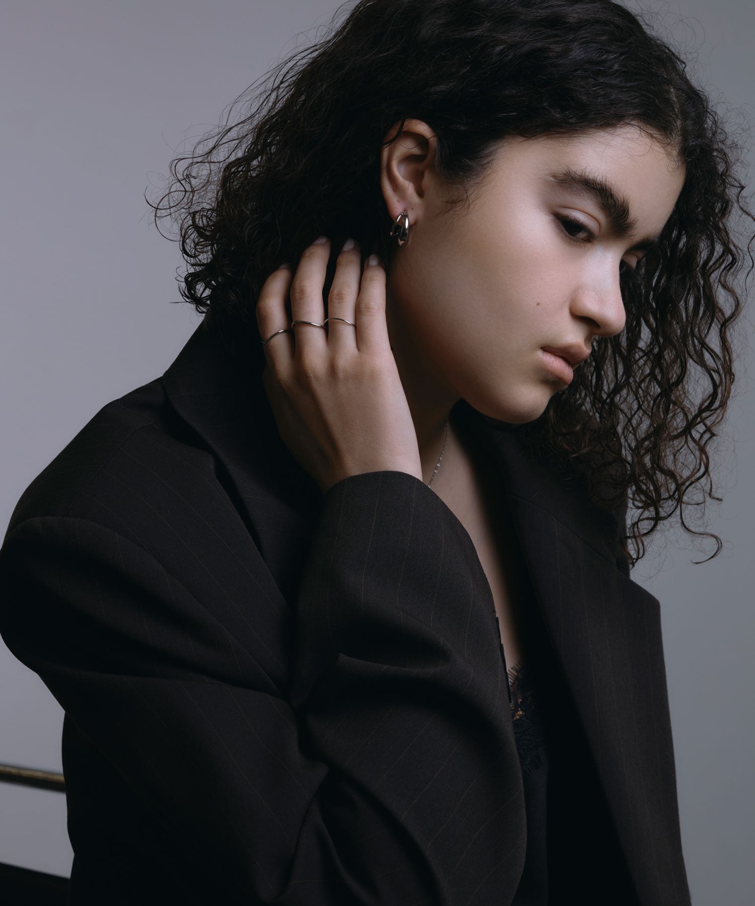 [Silver] Double Hoop Earrings