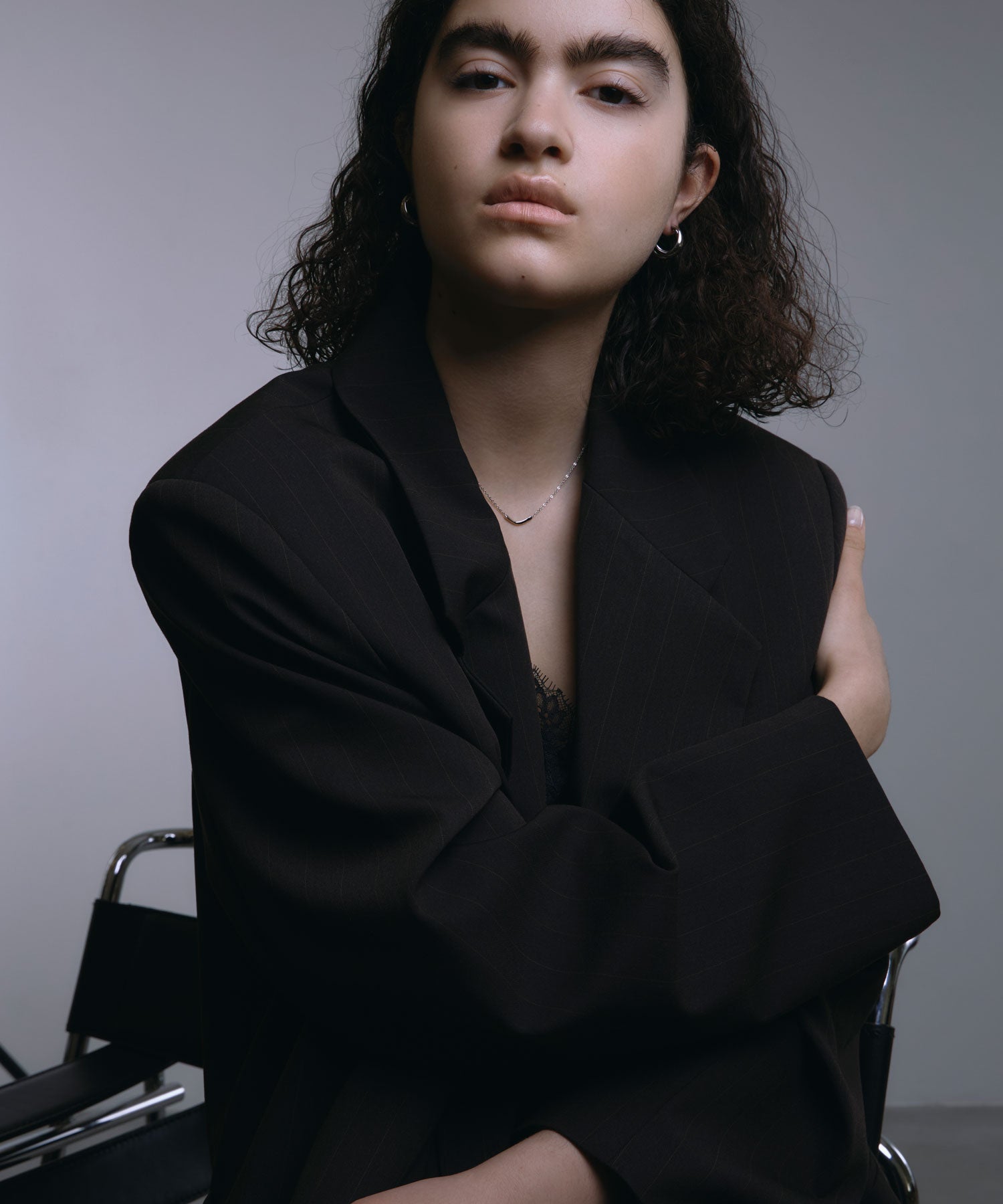 [Silver] Double Hoop Earrings