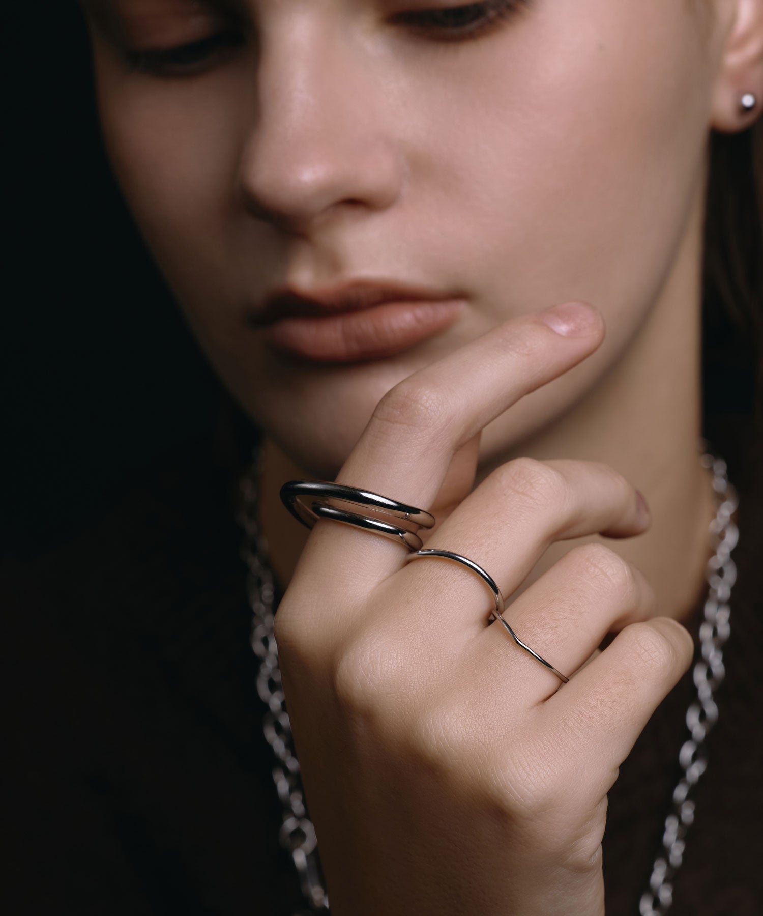 [银色]ダブルフープリング