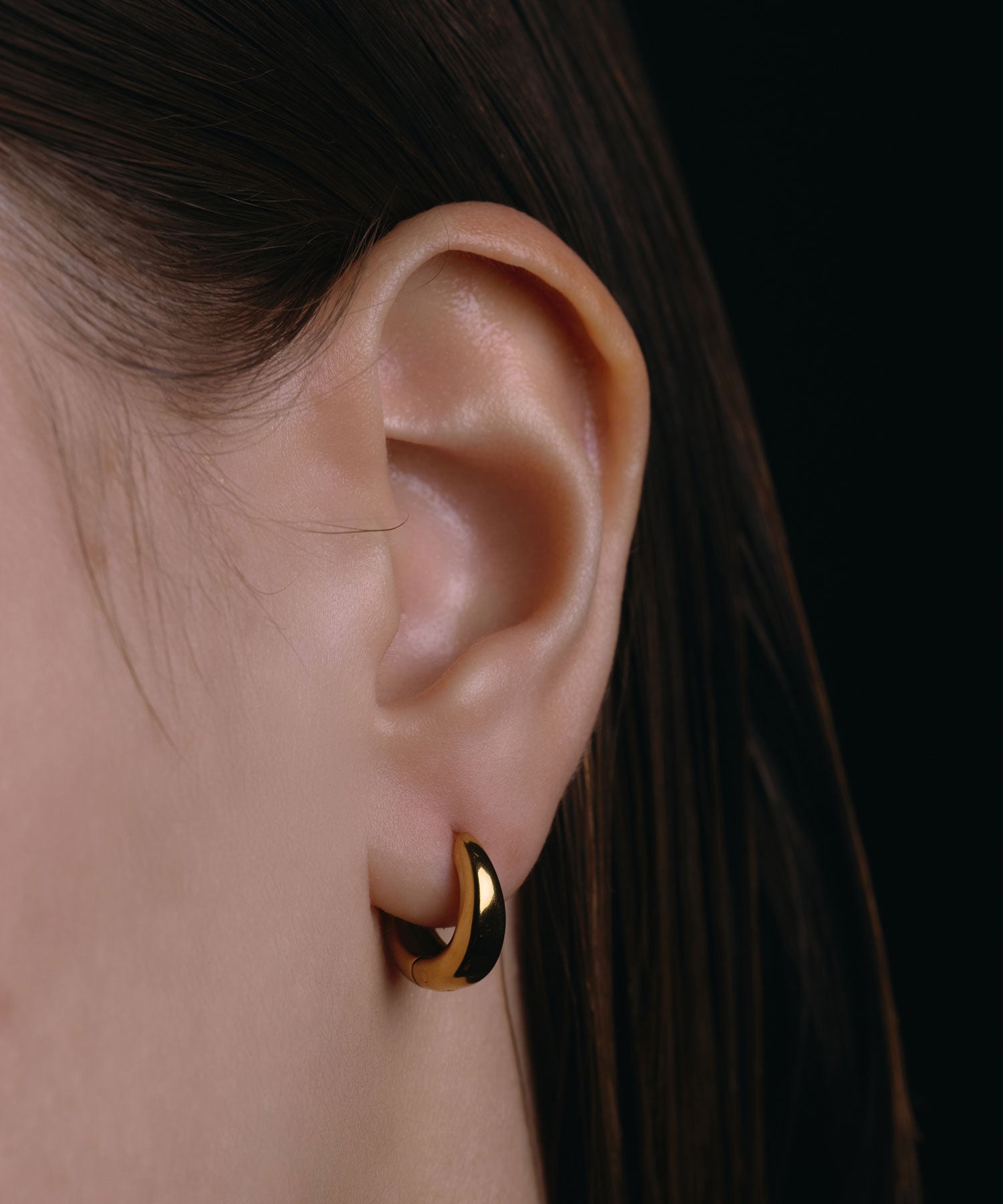 ゴールド]ドロップフープピアス