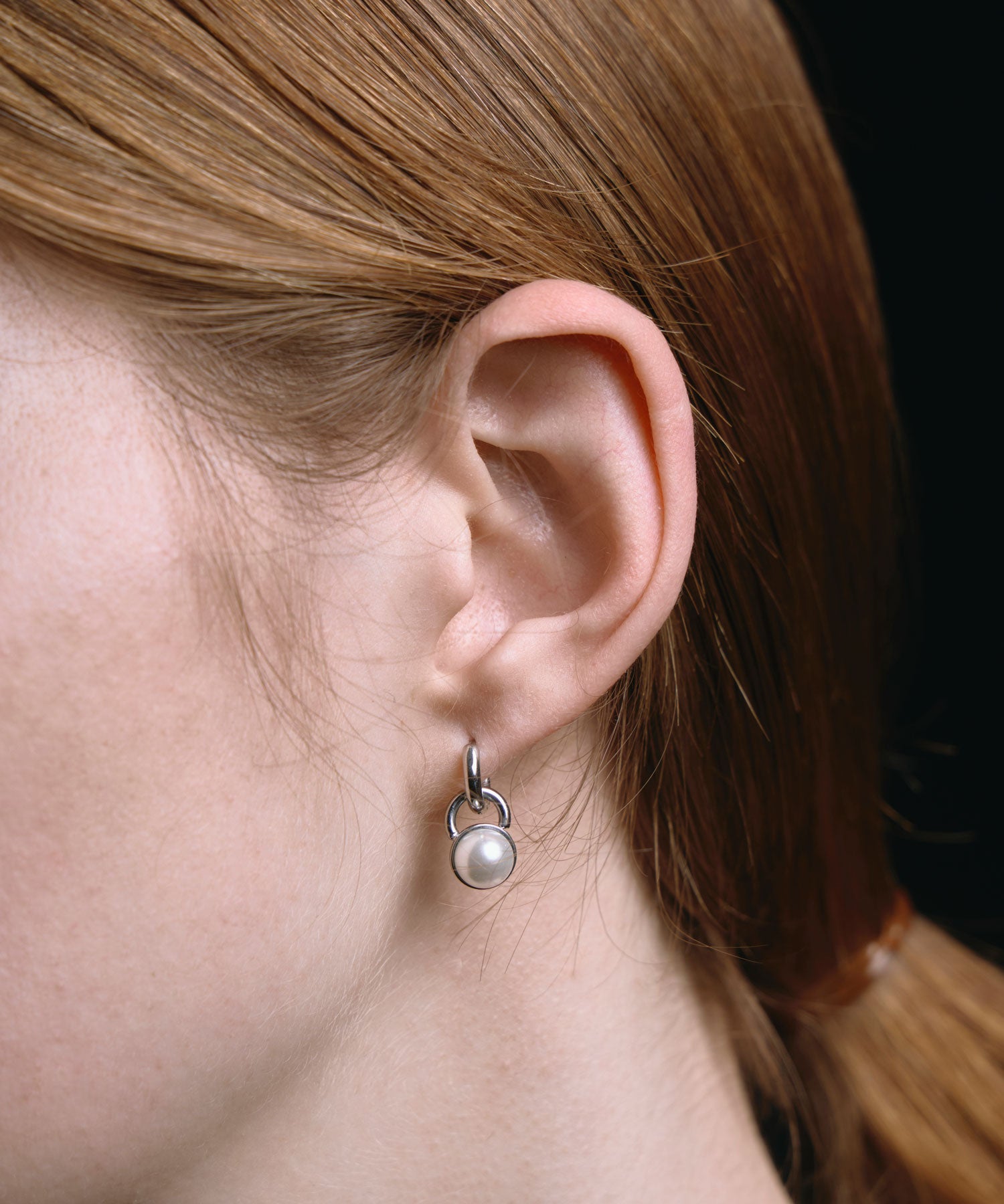 [シルバー]ドロップパールピアス