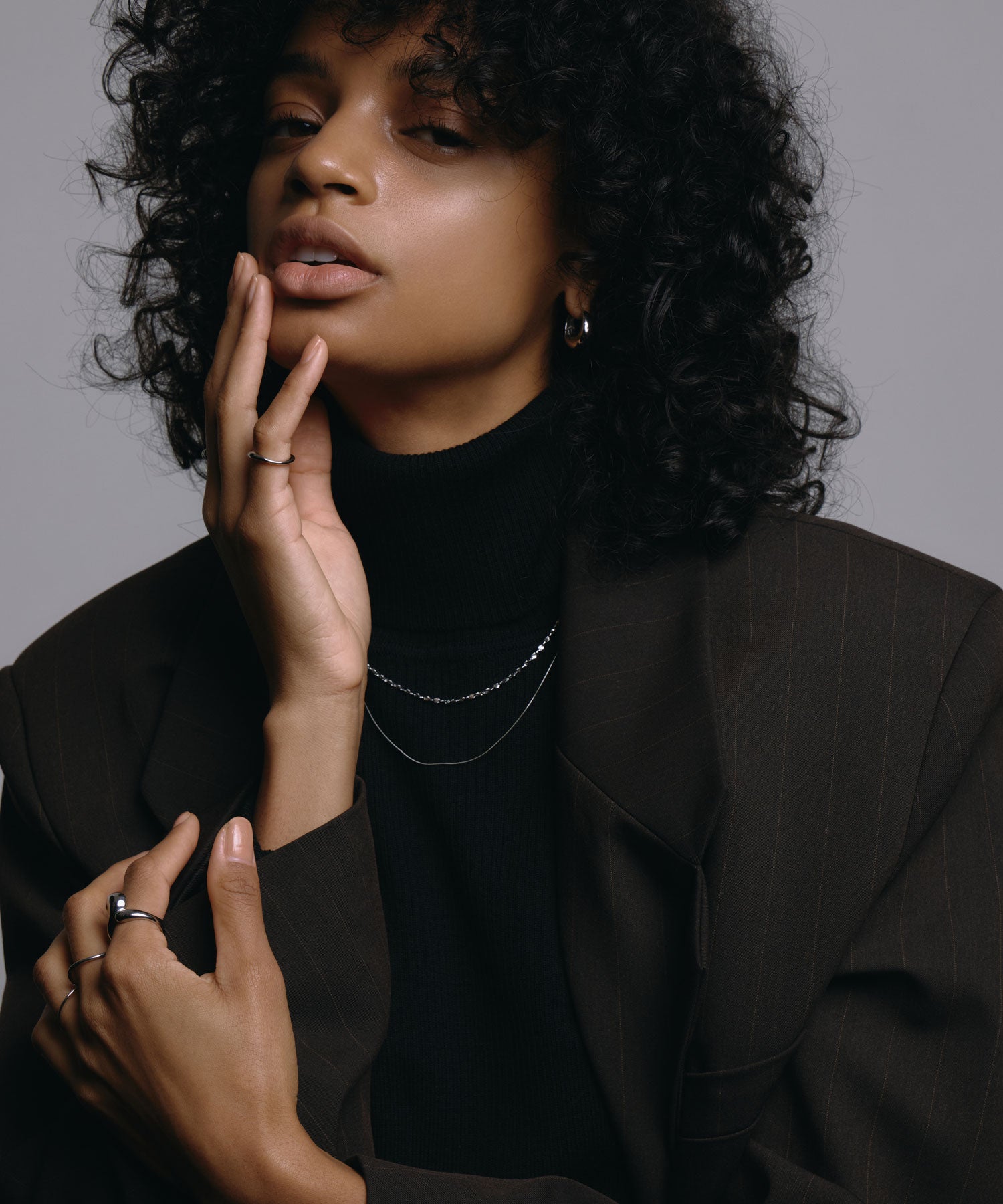 [シルバー]ドロップレットピアス