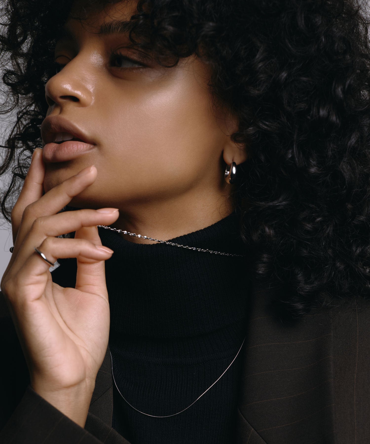 [シルバー]ドロップレットピアス