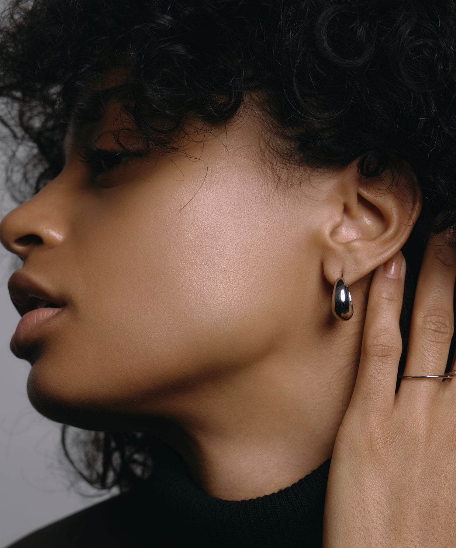 シルバー]ドロップレットピアス