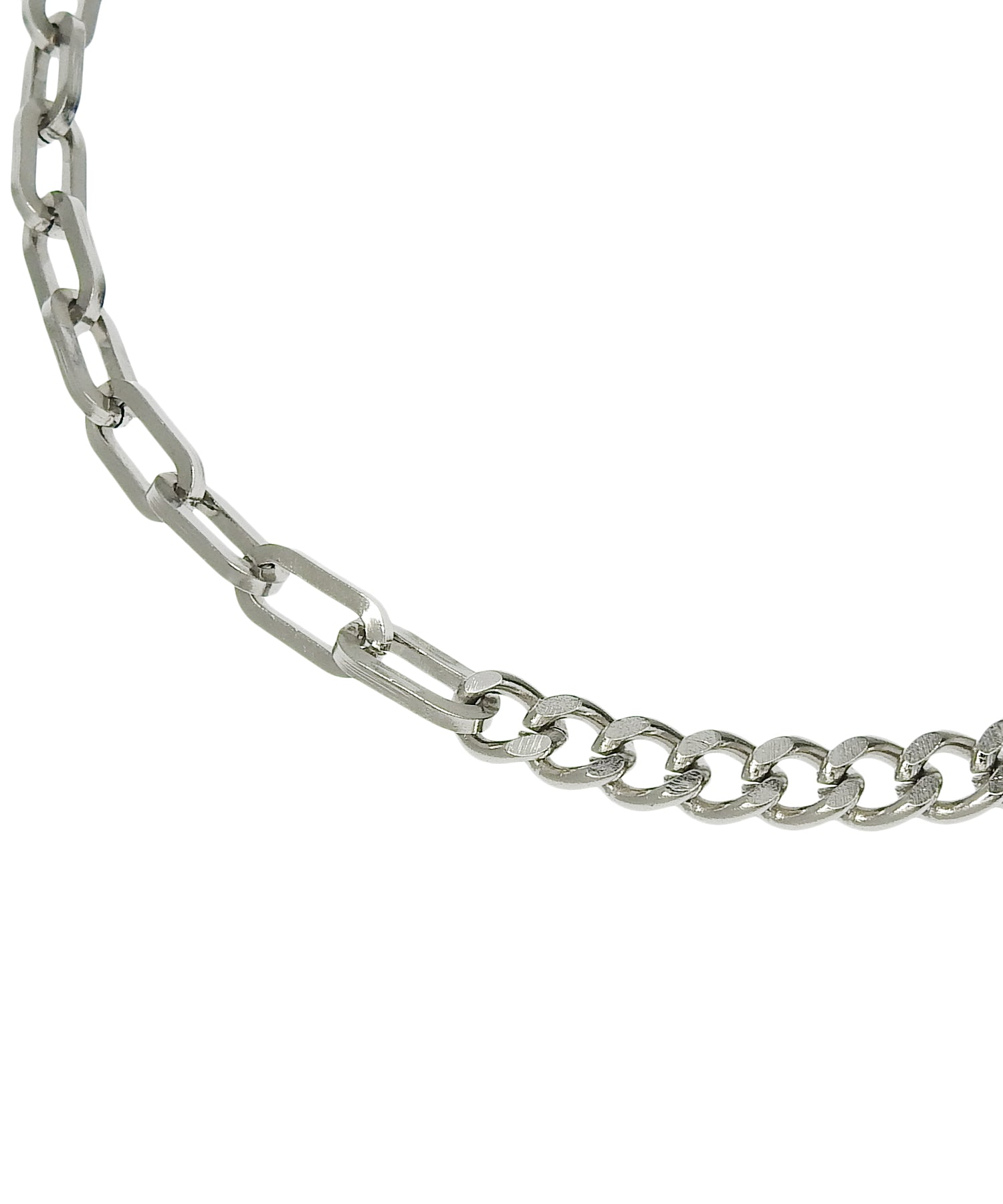 シルバー]アシンメトリーチェーンネックレス