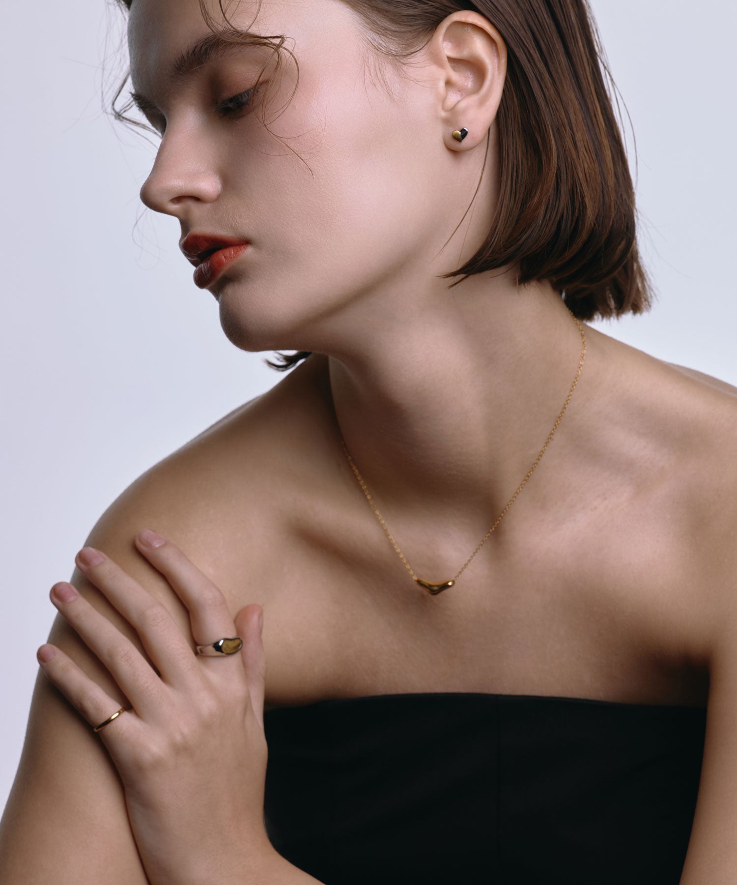 シルバー　ゴールド　金属アレルギー対応　サージカルステンレス　デュアルハートテクスチャーピアス　バレンタイン　ギフト
