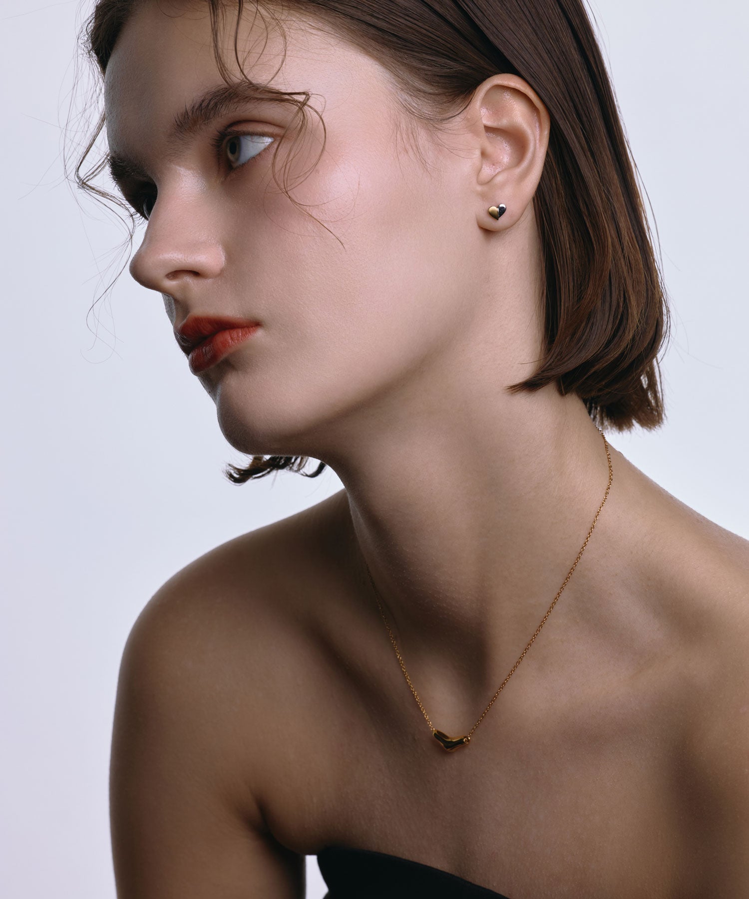 [ミックス]デュアルハートテクスチャーピアス