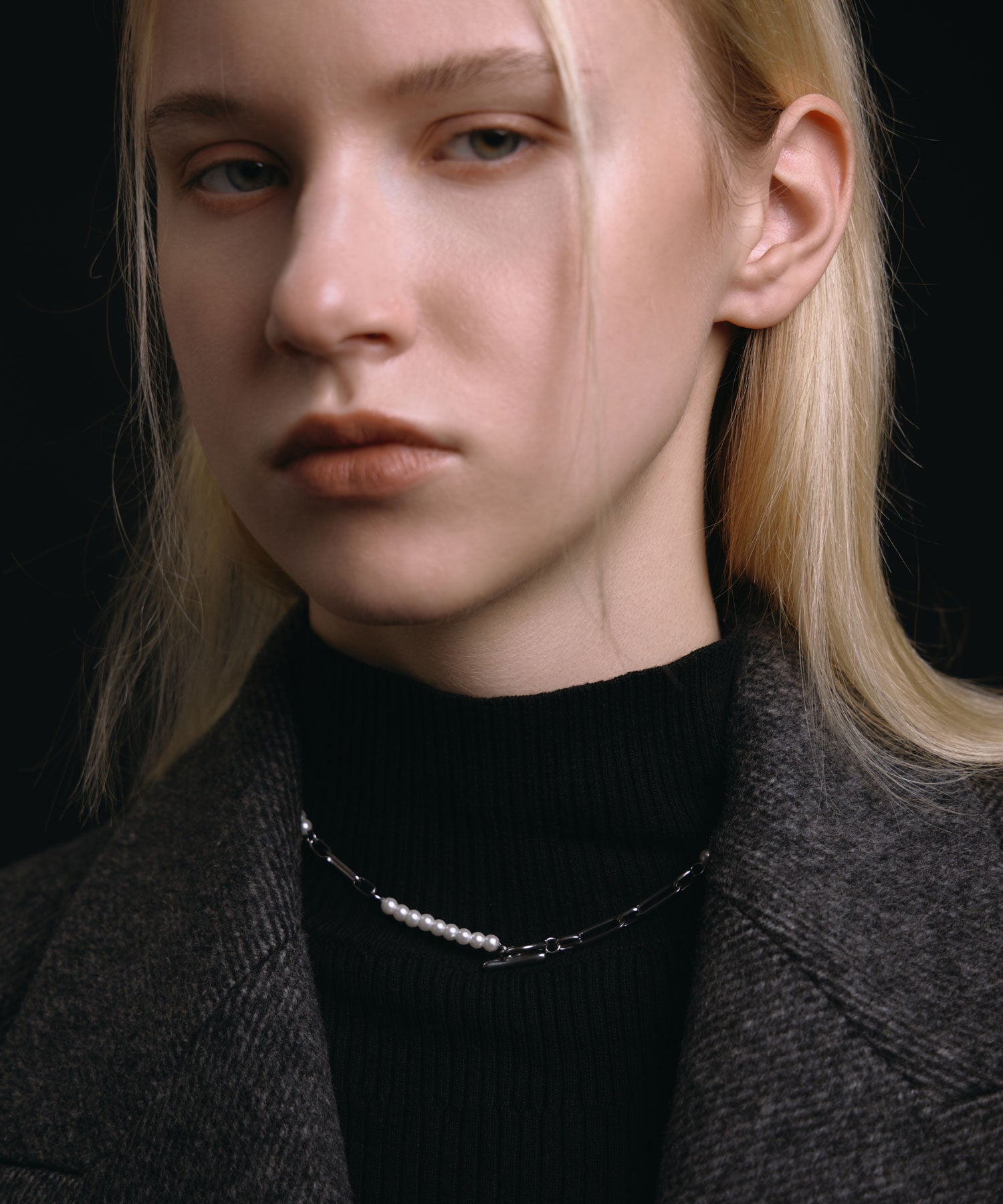 [シルバー]デュアリティパールネックレス