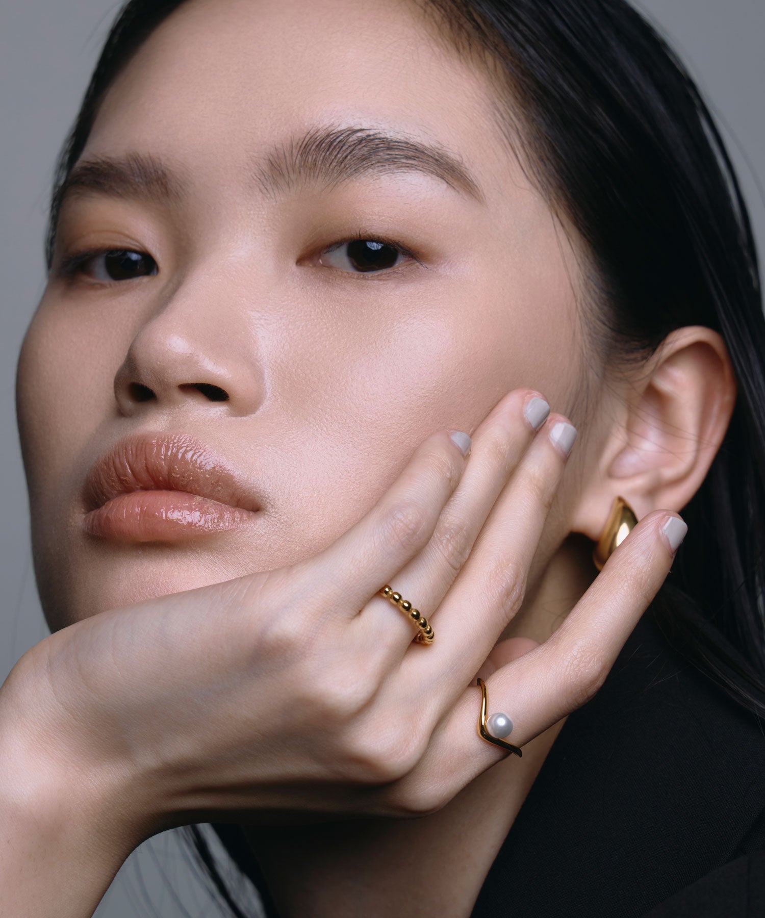 【展覽產品（預定三月底出貨】[金] 邊珍珠戒指