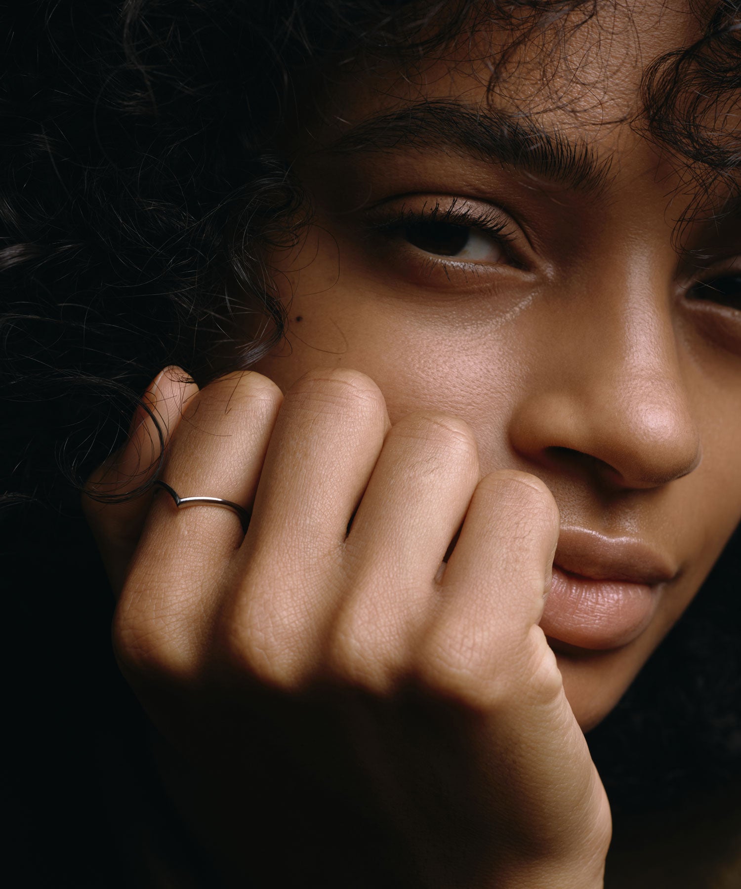 [銀色] 銳邊線戒指