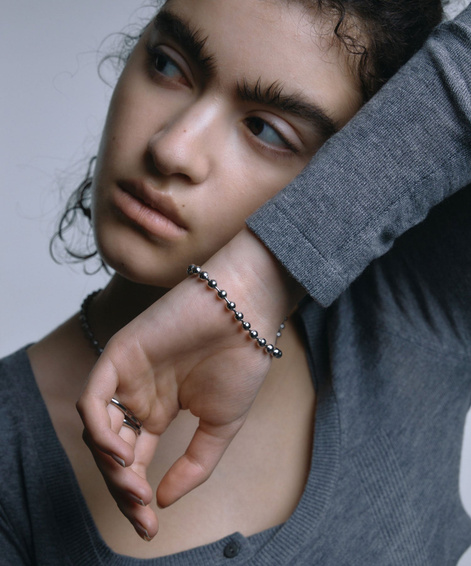 [シルバー]アンサンブルドットブレスレット