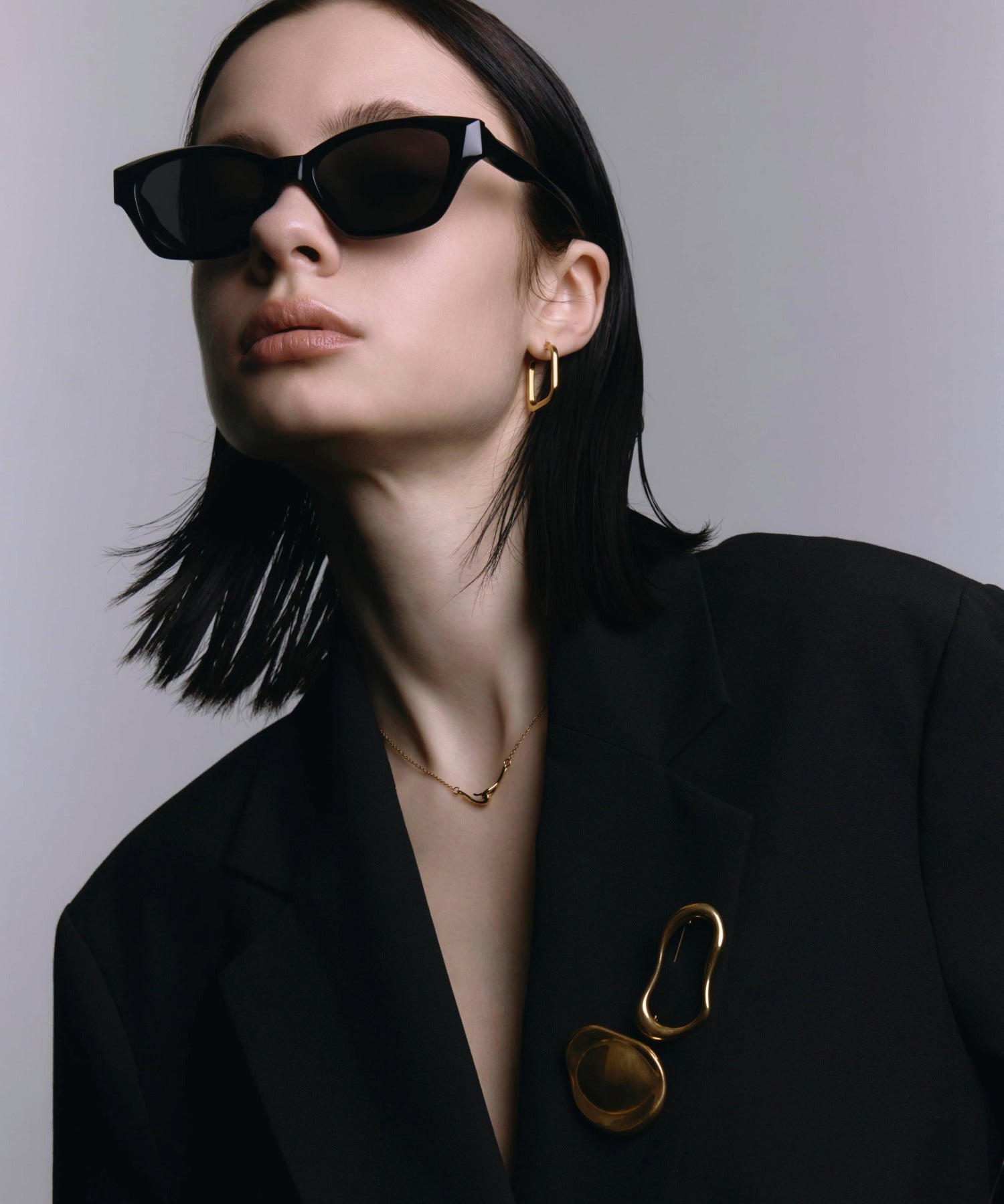 [ブラック]スクエアアセテートフレーム