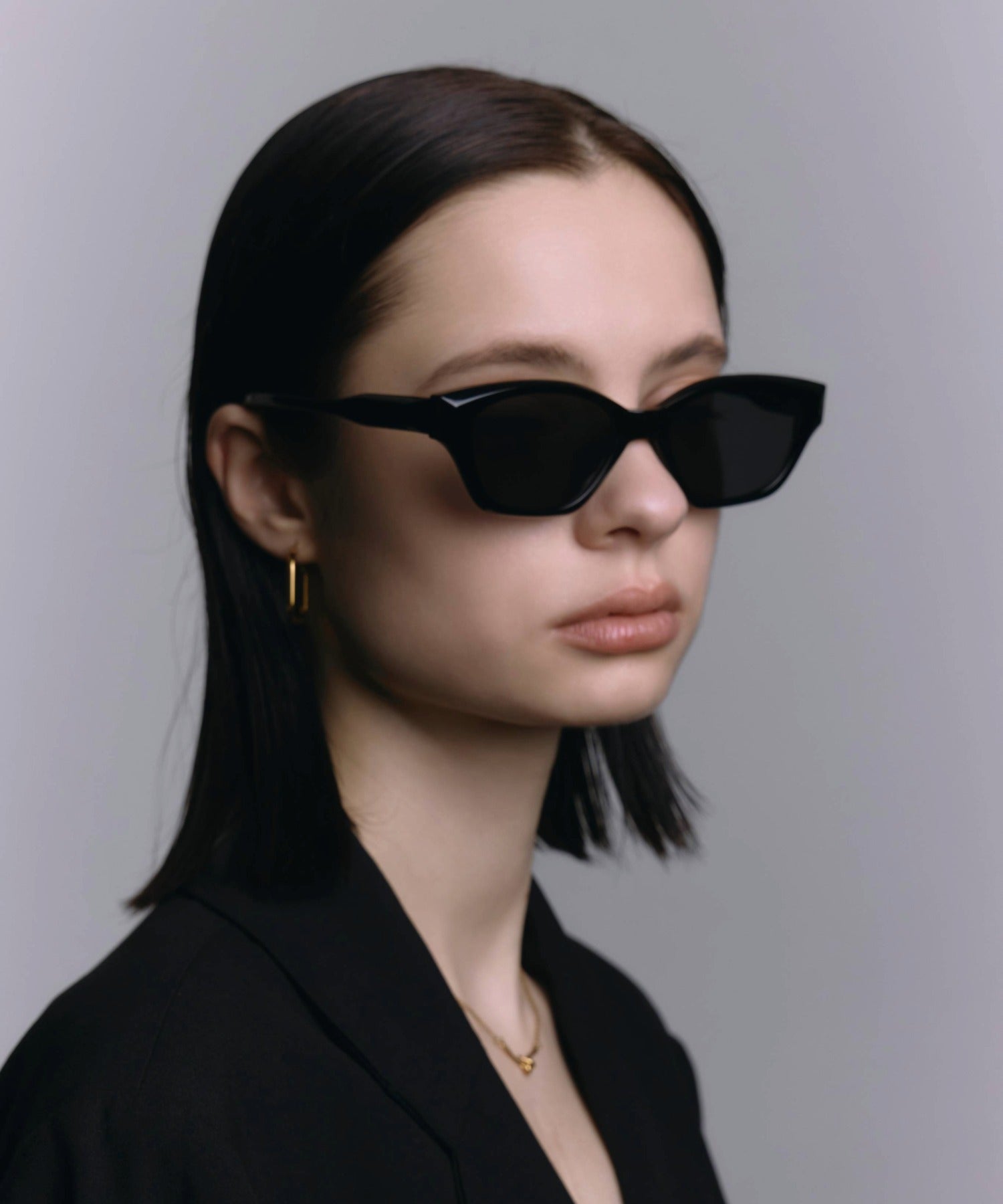 [ブラック]スクエアアセテートフレーム