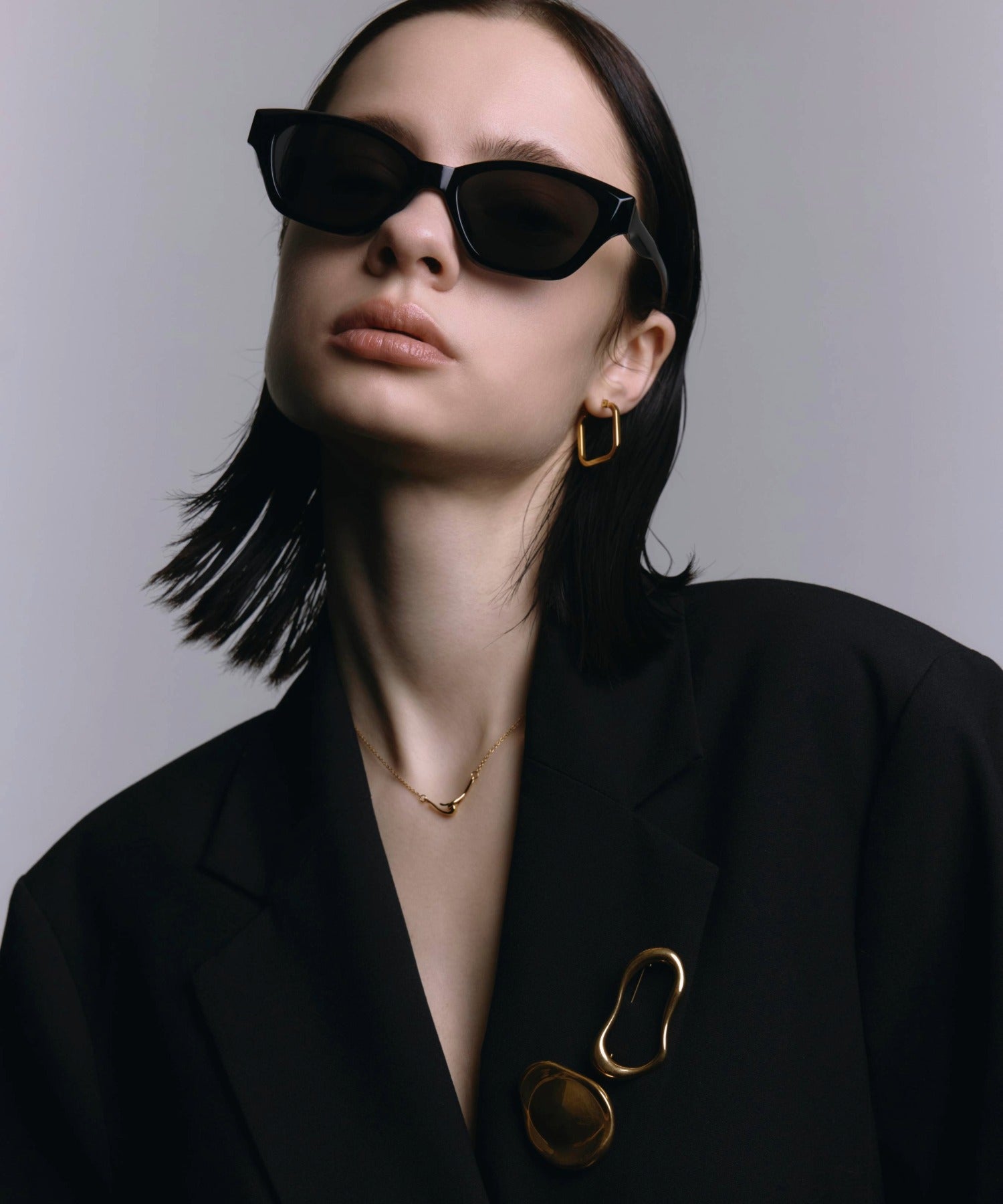 [ブラック]スクエアアセテートフレーム