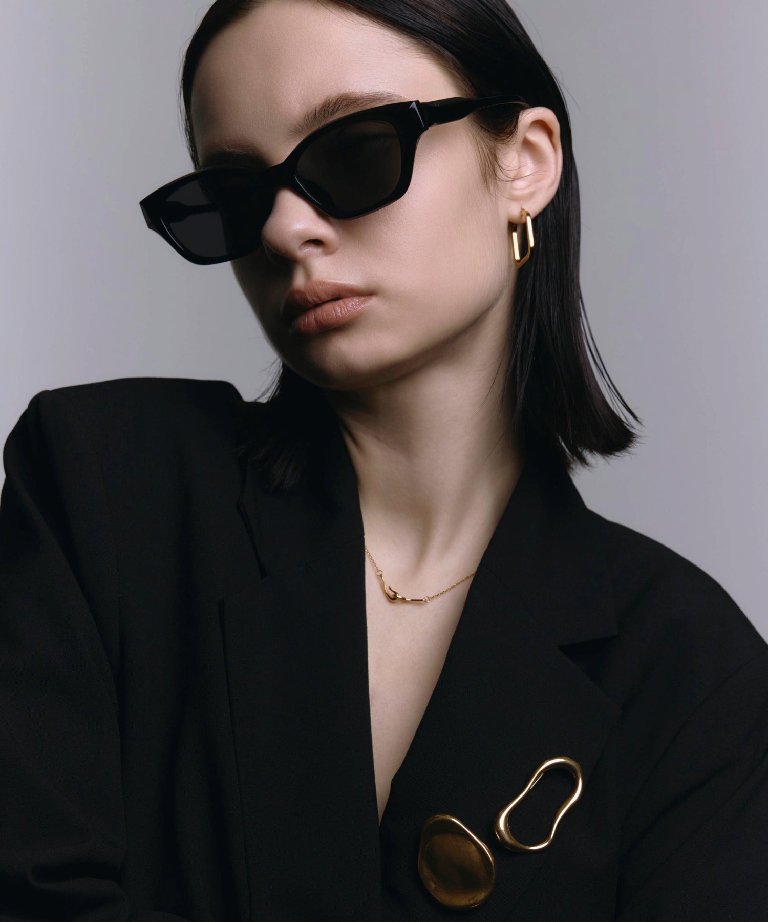 [ブラック]スクエアアセテートフレーム