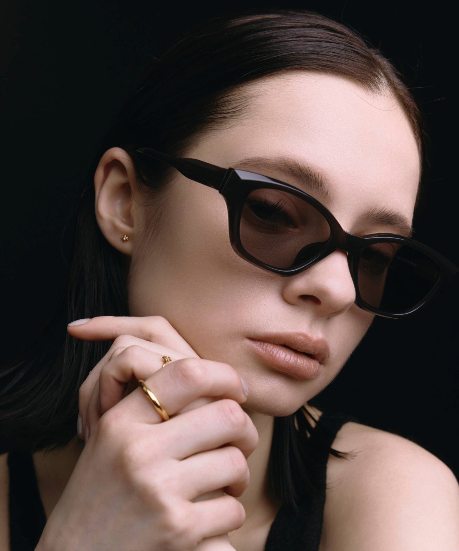 [チャコール]スクエアアセテートフレーム