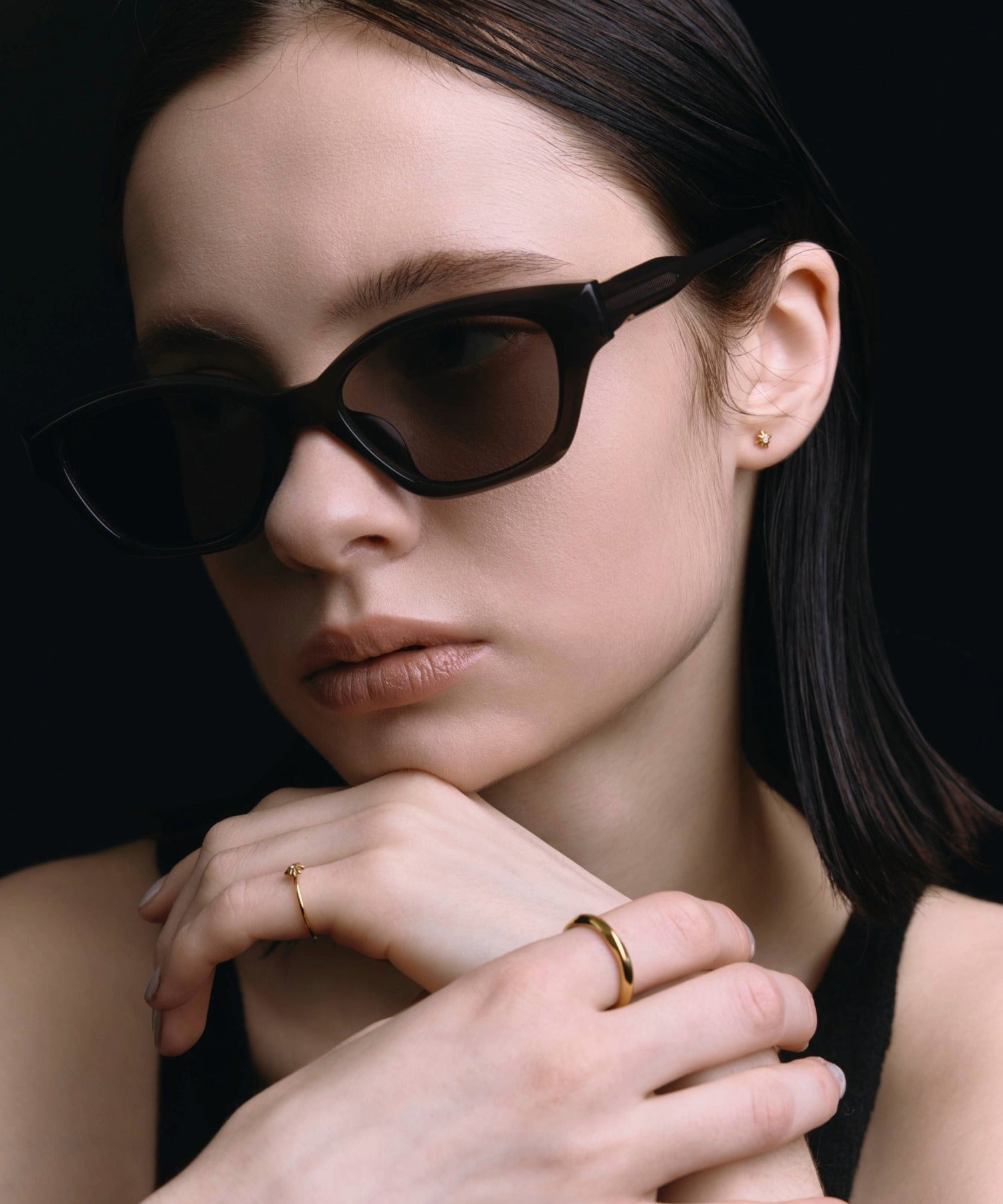 [チャコール]スクエアアセテートフレーム