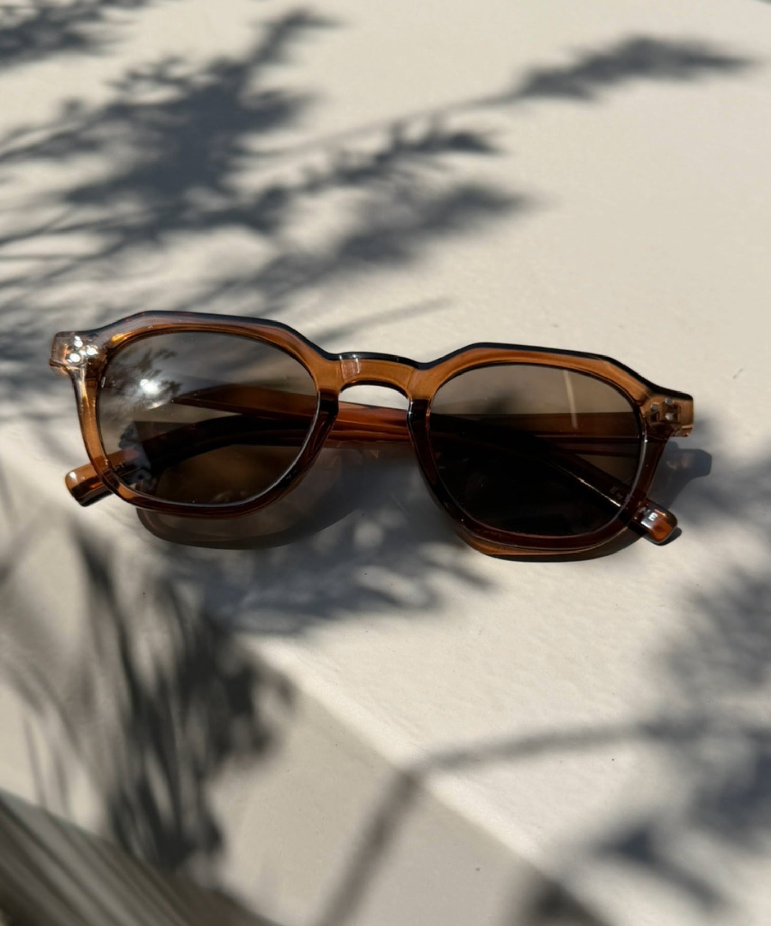 [ベージュ]カラーレンズスクエアクラウンパント