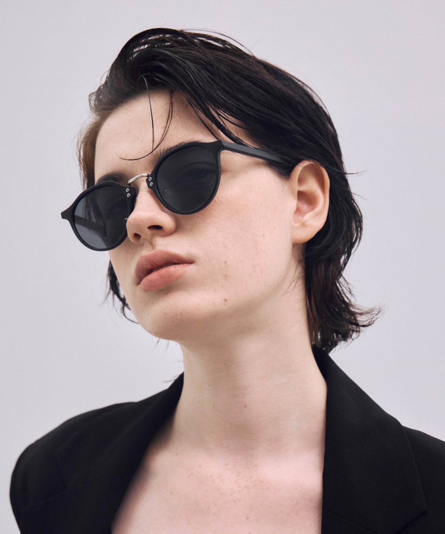 [ブラック]ブリッジメタルボストンフレーム