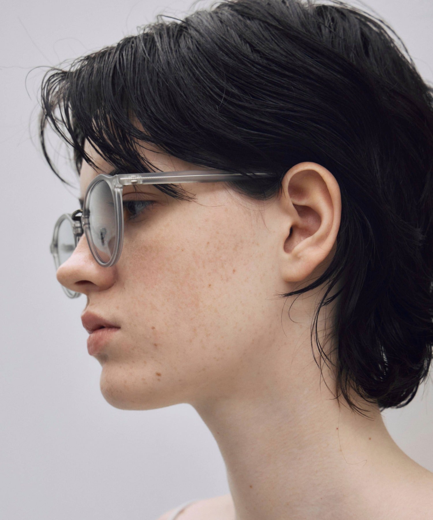 [グレー]ブリッジメタルボストンフレーム