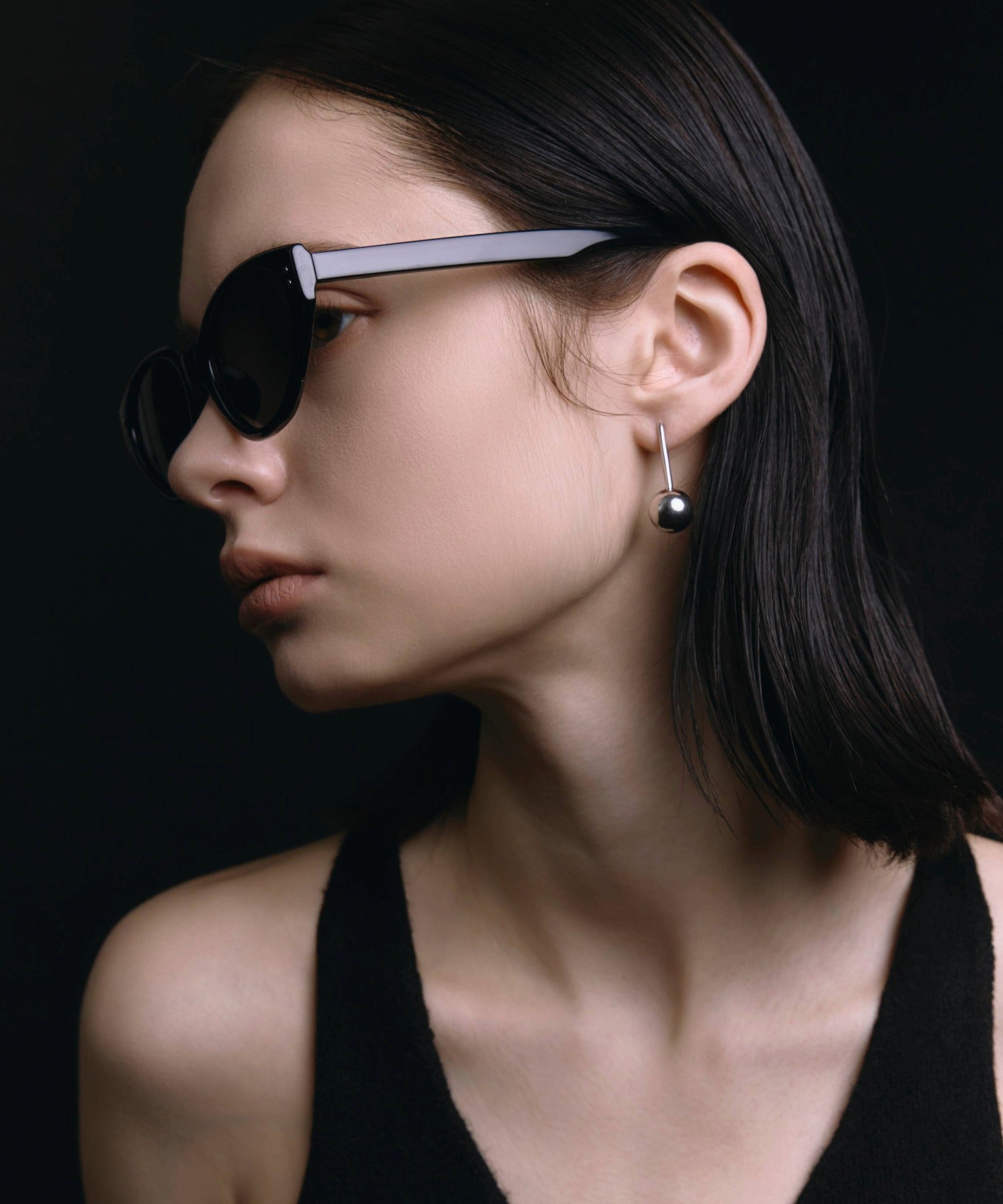 [ブラックxブラック]カラーレンズキャットフレーム