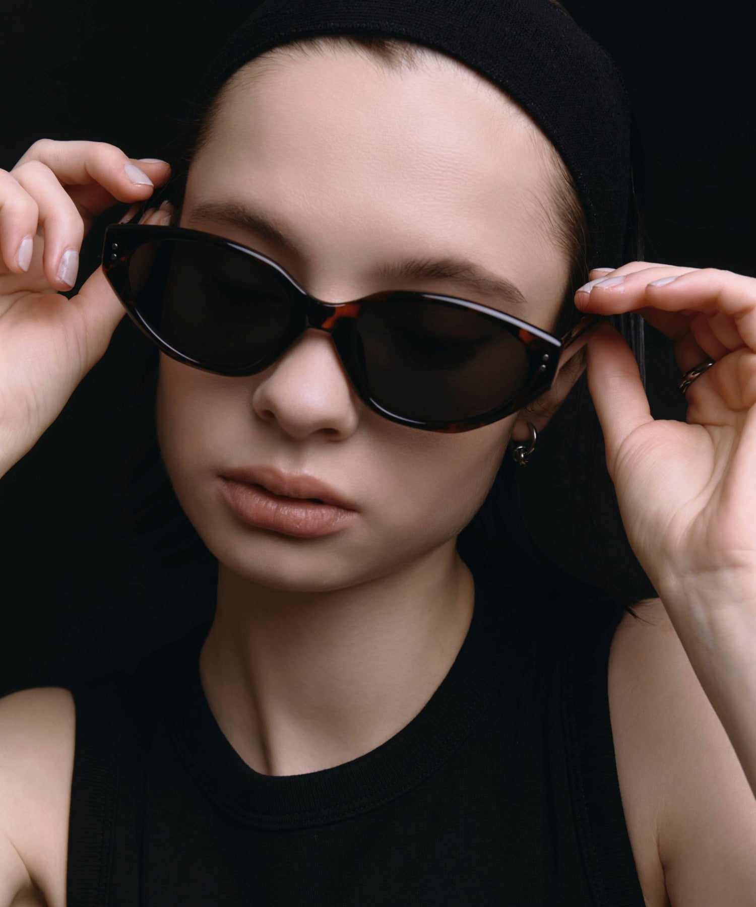 [ブラウン]カラーレンズキャットフレーム