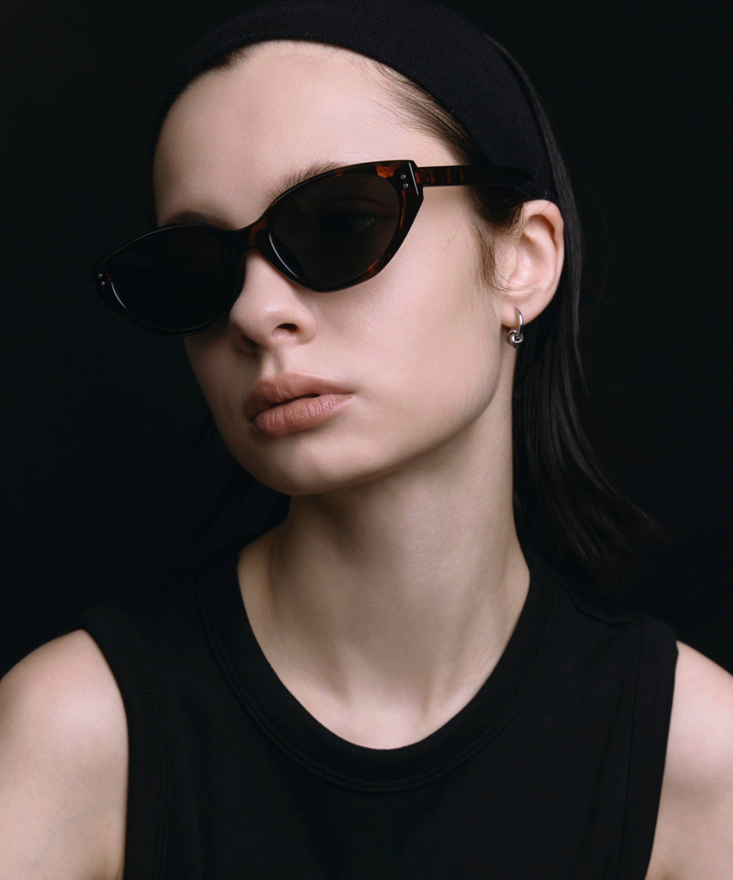 [ブラウン]カラーレンズキャットフレーム