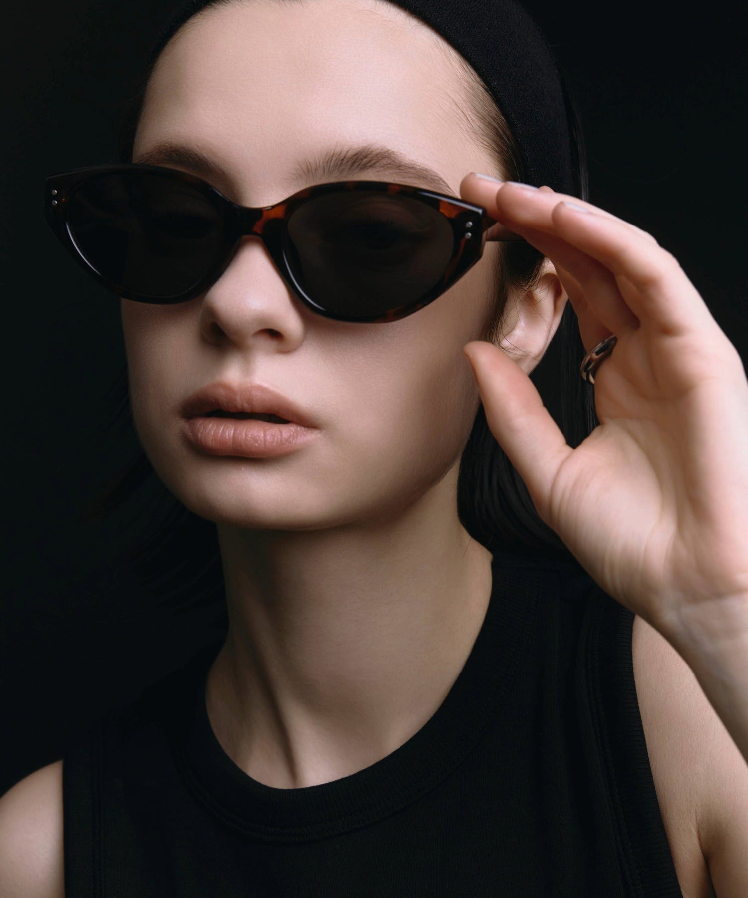 [ブラウン]カラーレンズキャットフレーム