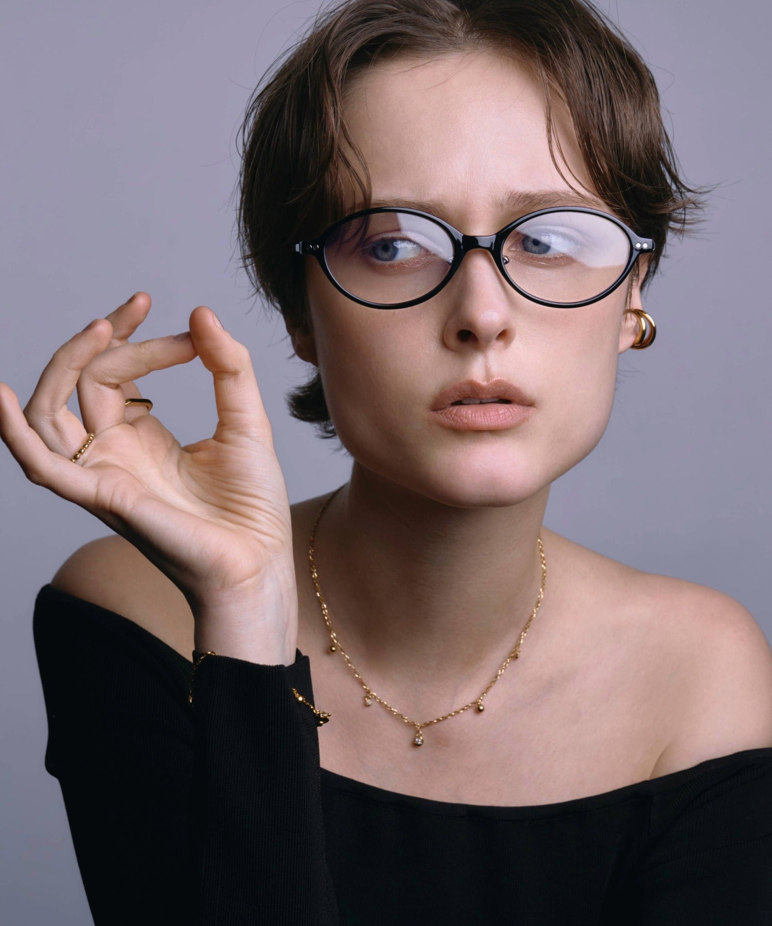 【黑色】橢圓框