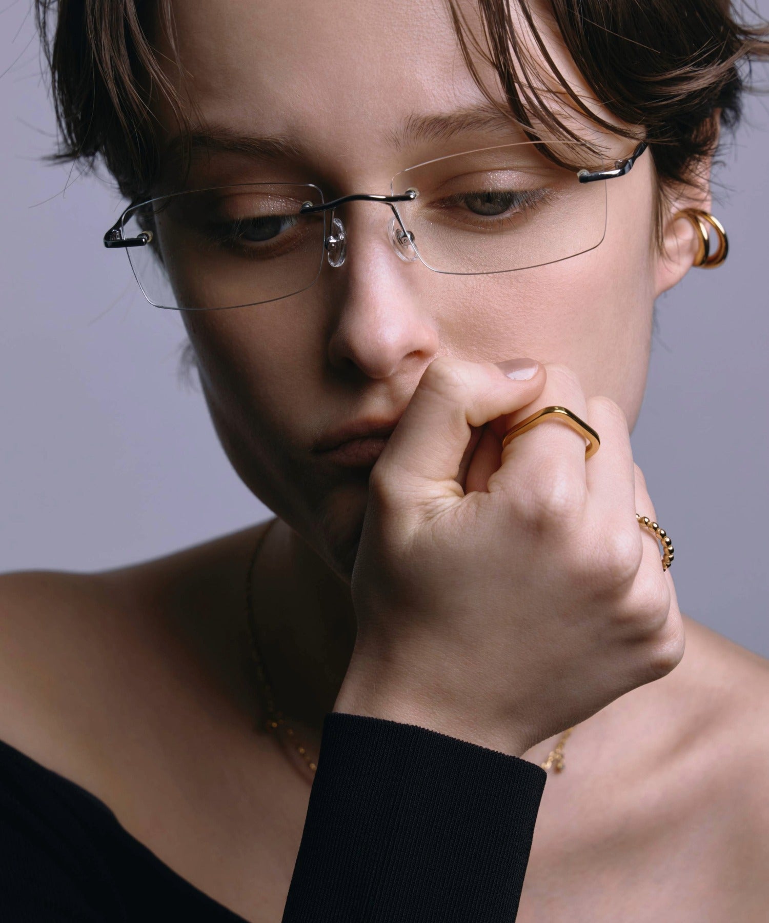 [透明] 方形無框眼鏡