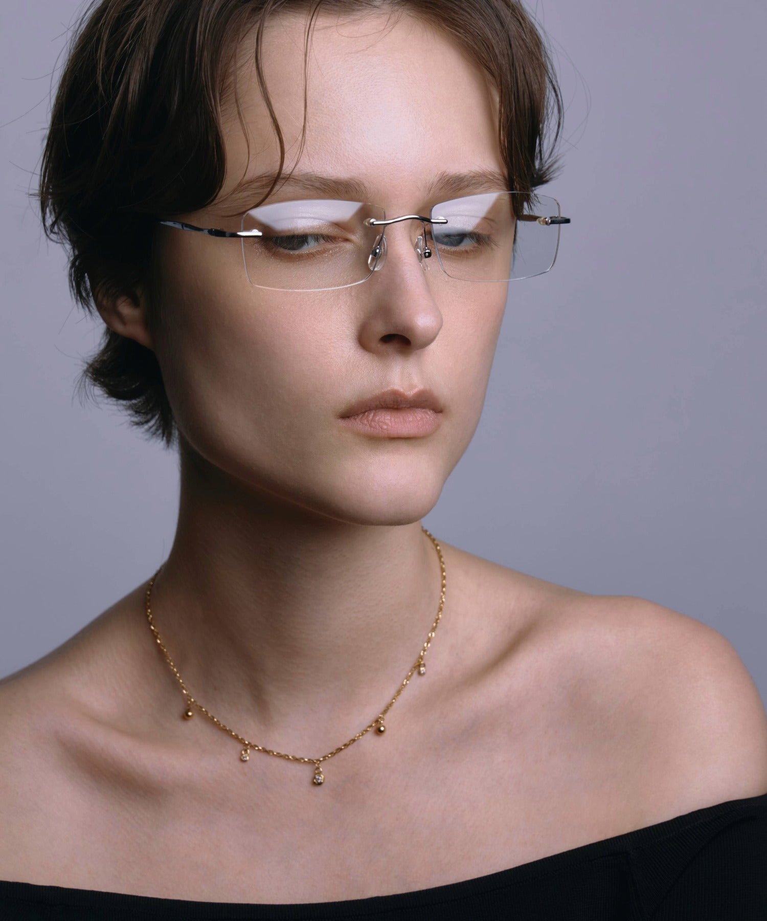 [透明] 方形無框眼鏡