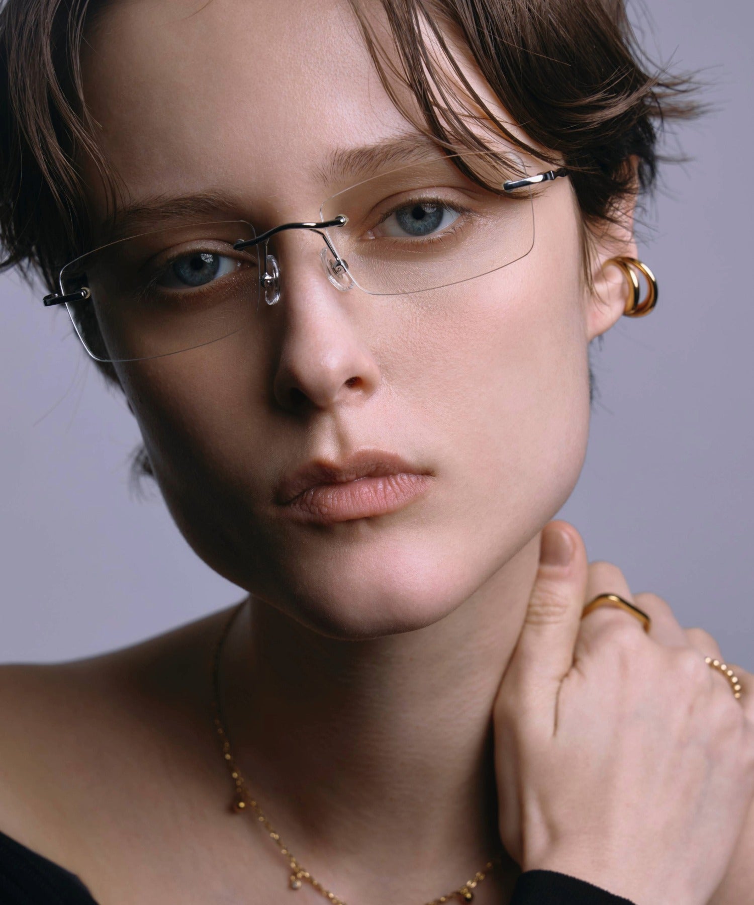 [透明] 方形無框眼鏡