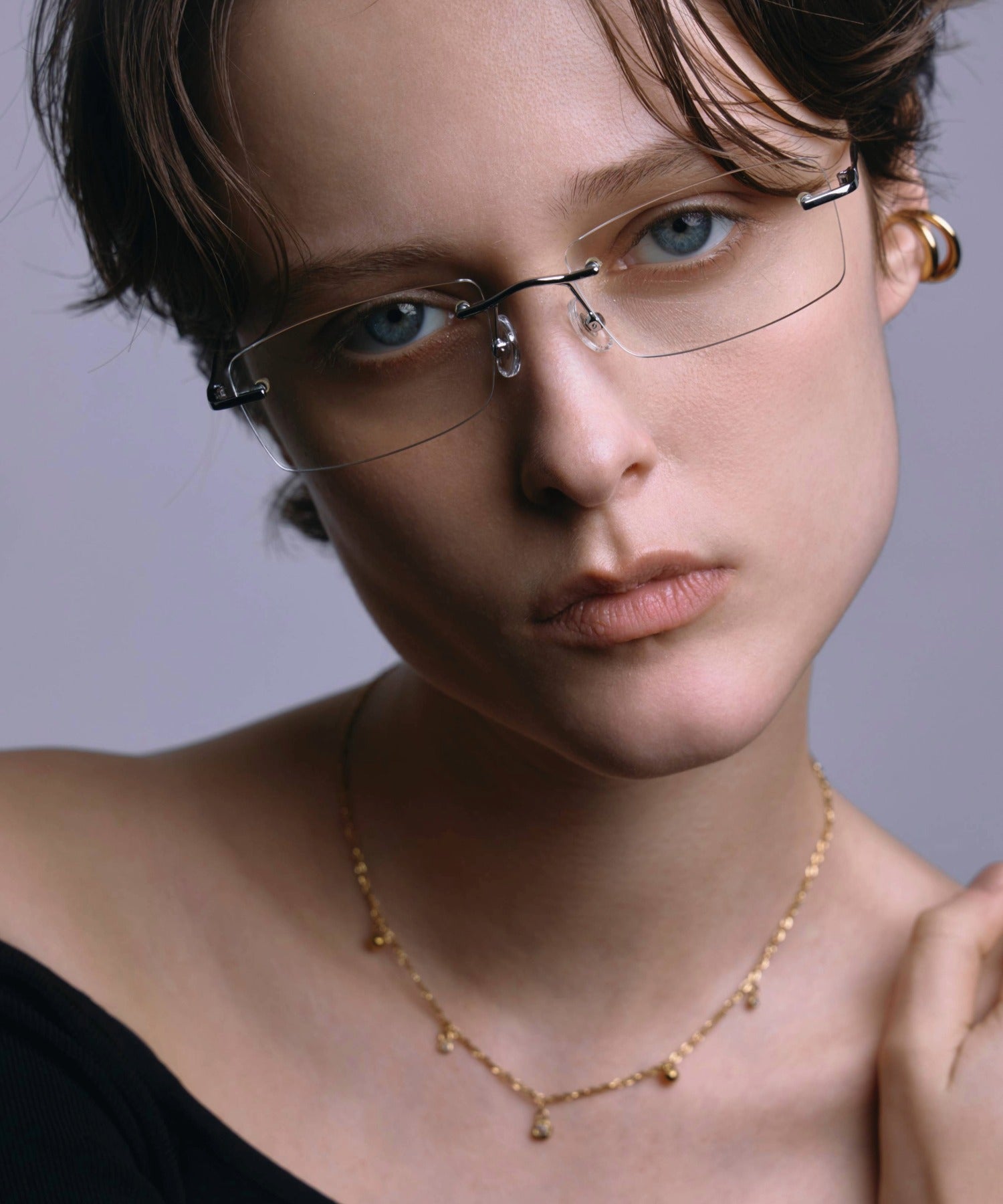 [透明] 方形無框眼鏡