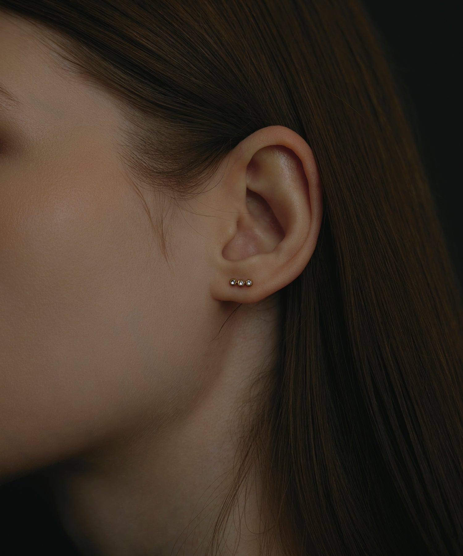 ゴールド　ジルコニアオーブピアス　金属アレルギー対応　サージカルステンレス
