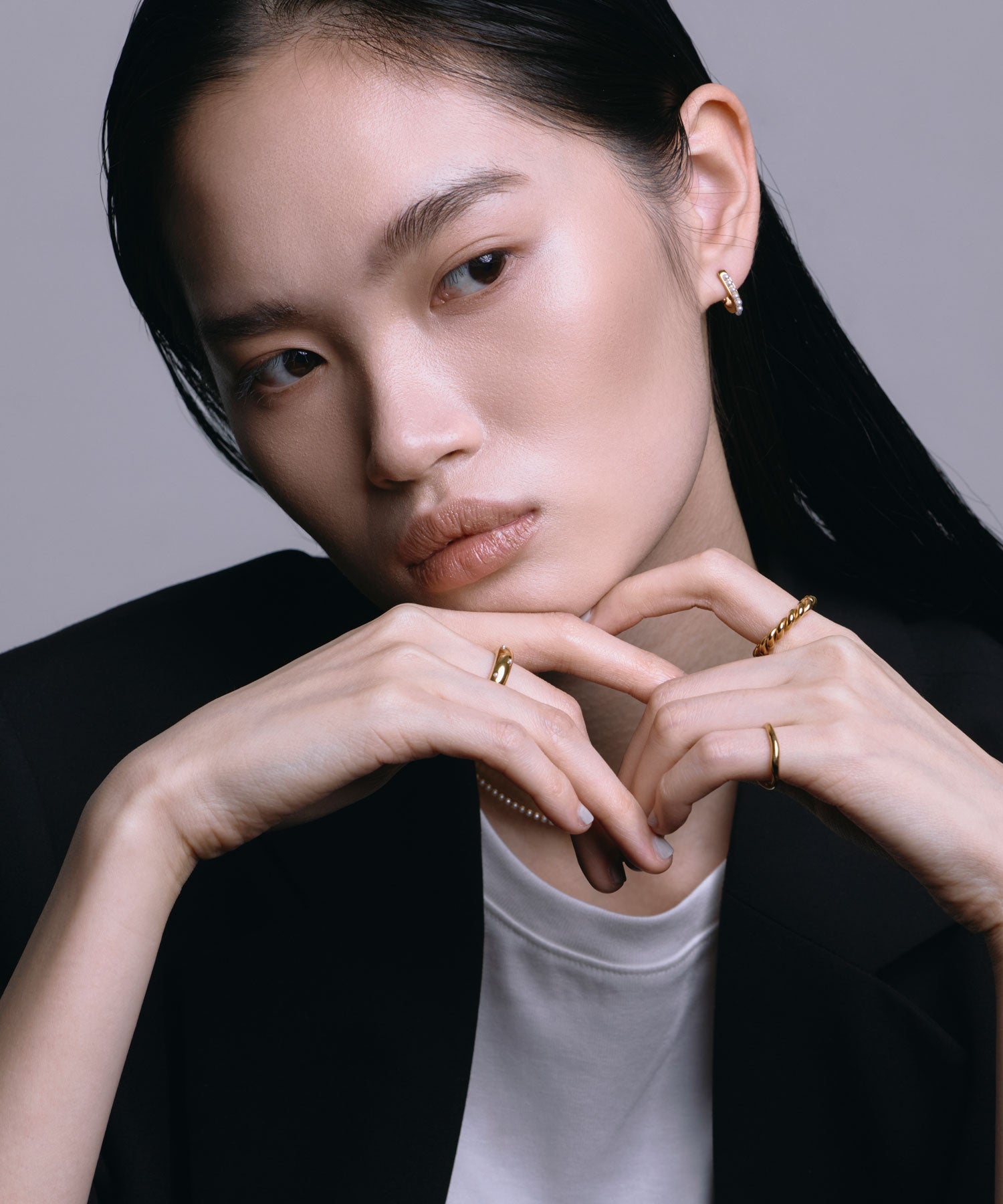 【展覽產品（預定三月底出貨】[金色] 穀物珍珠耳環