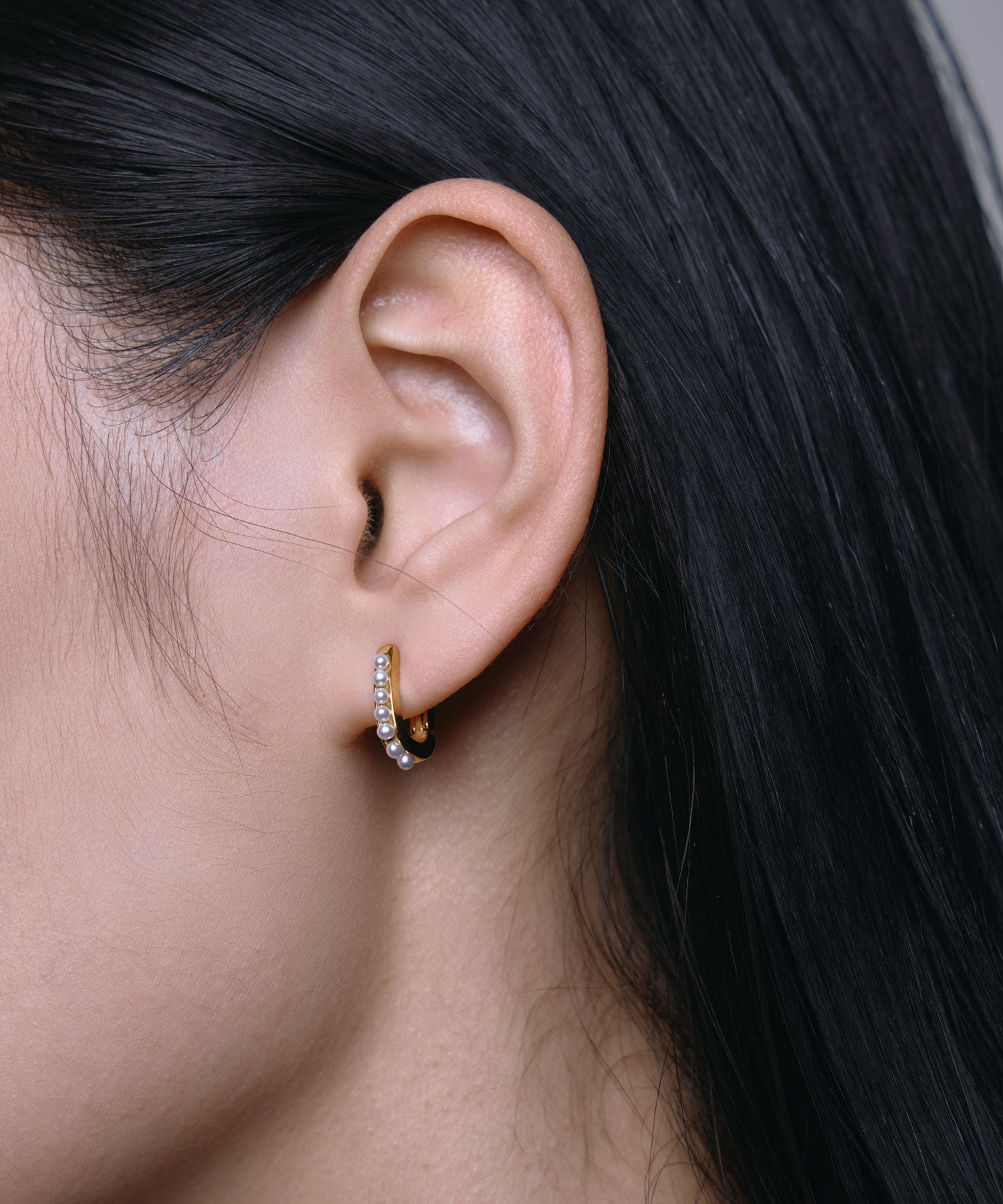 ゴールド]グレインパールピアス