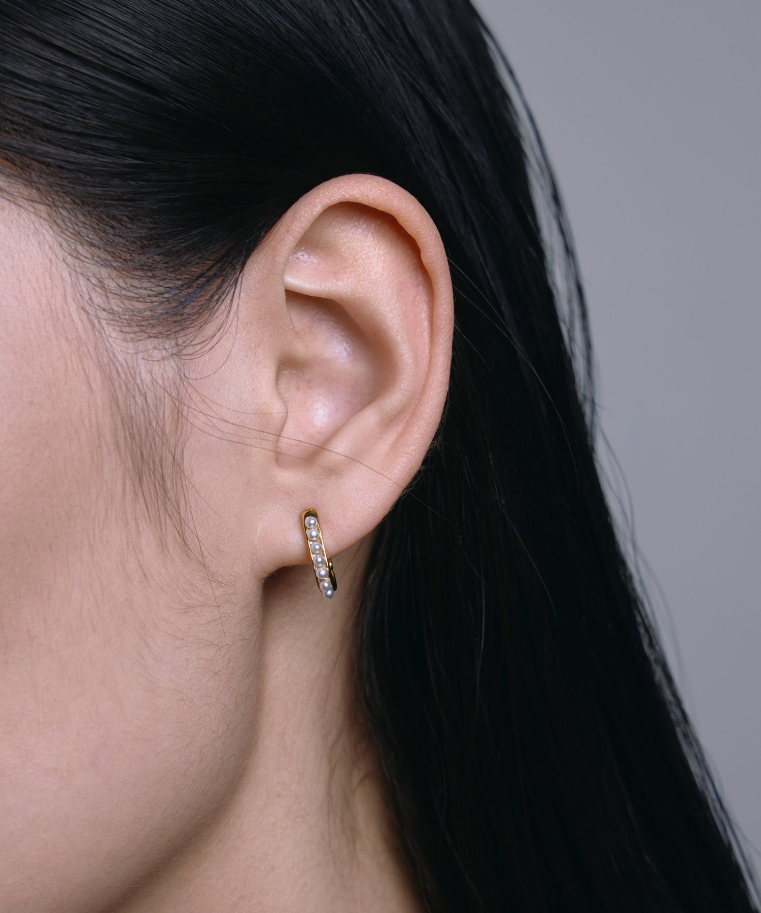 ゴールド]グレインパールピアス