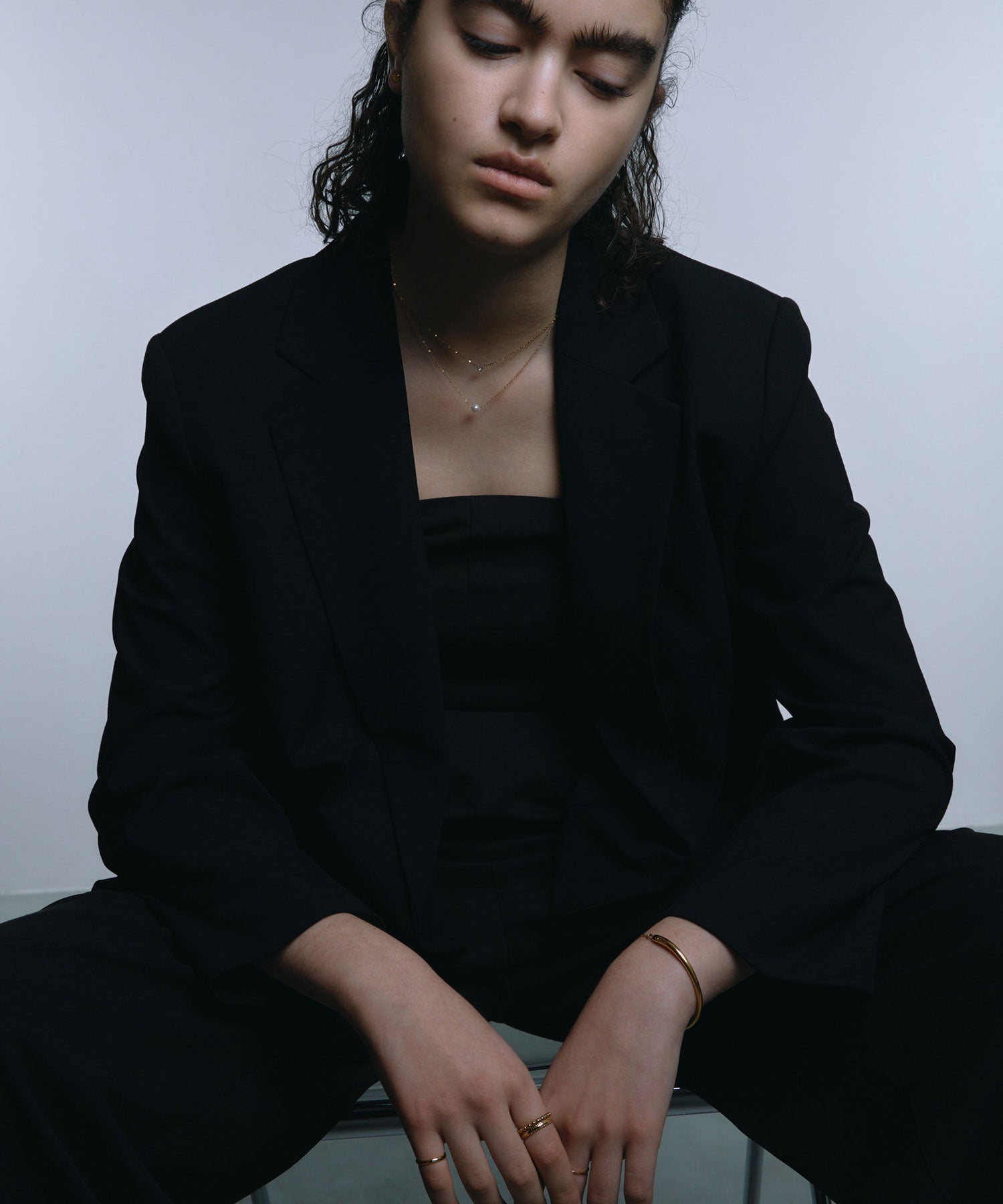 [ゴールド]ハーフチェーンブレスレット