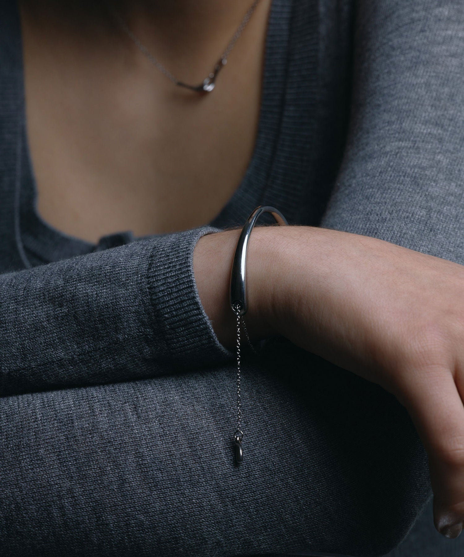 ゴールド　金属アレルギー対応　サージカルステンレス　ハーフチェーンブレスレット