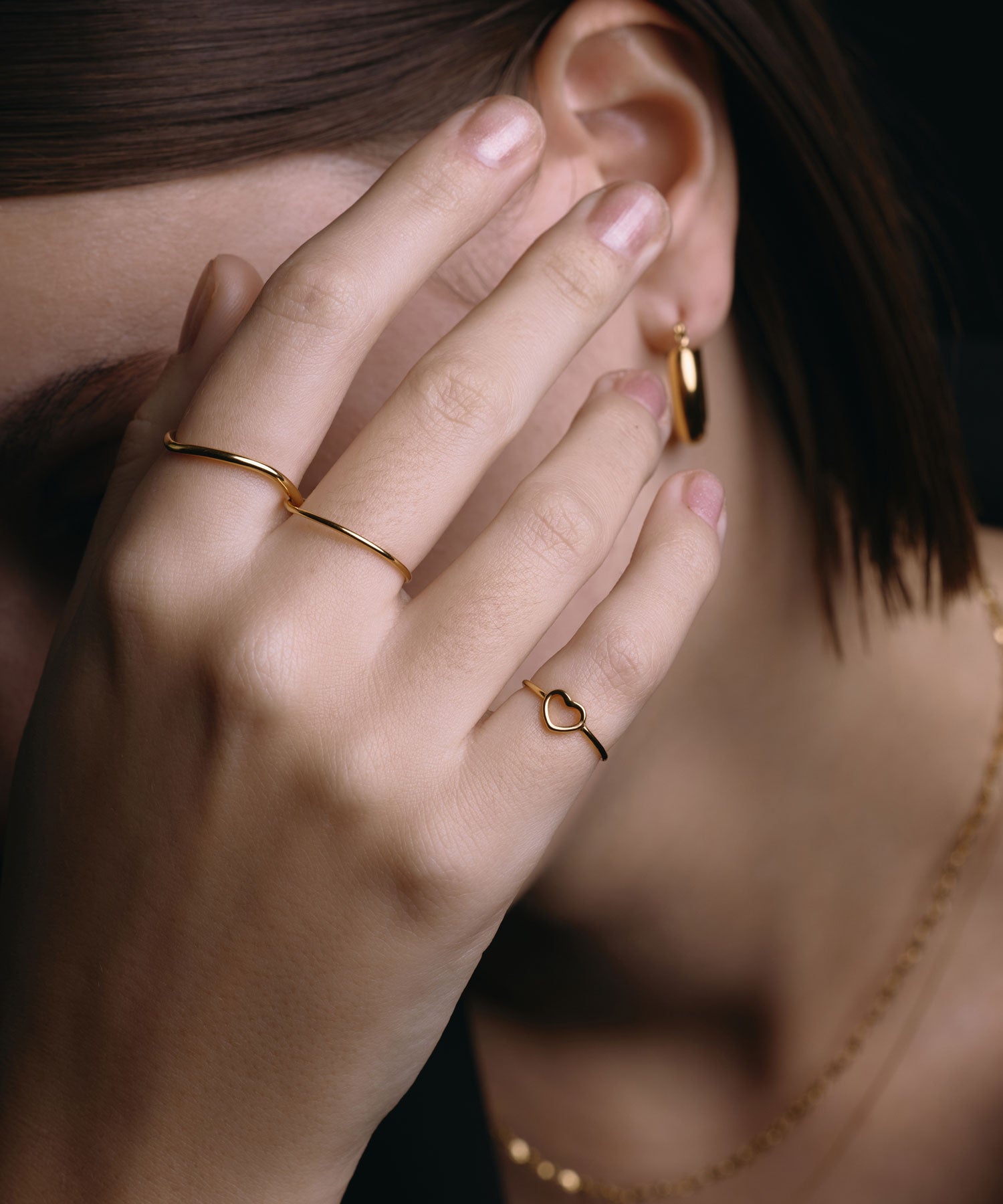 ゴールド]ハートピンキーリング