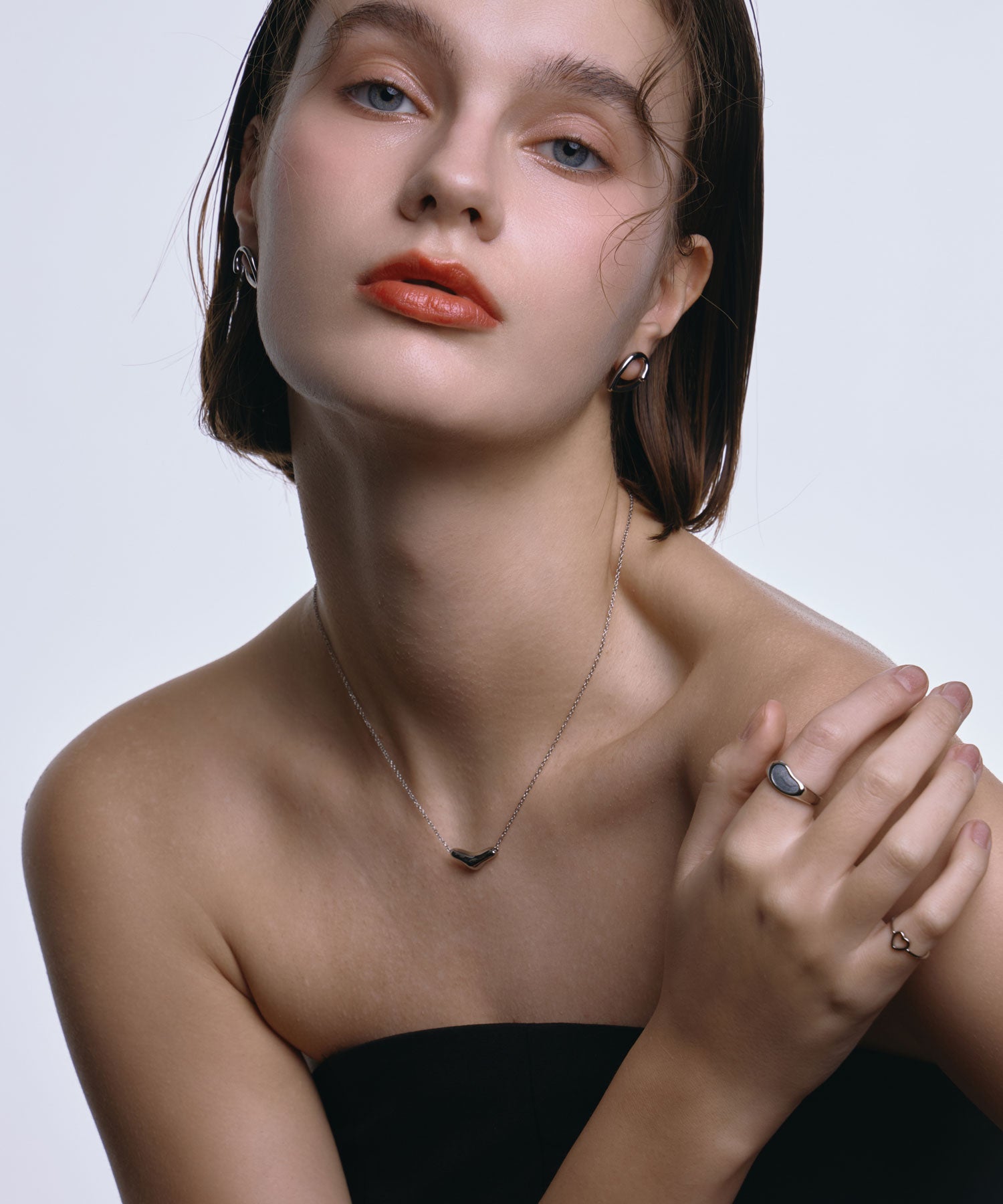 [シルバー]ハートピンキーリング