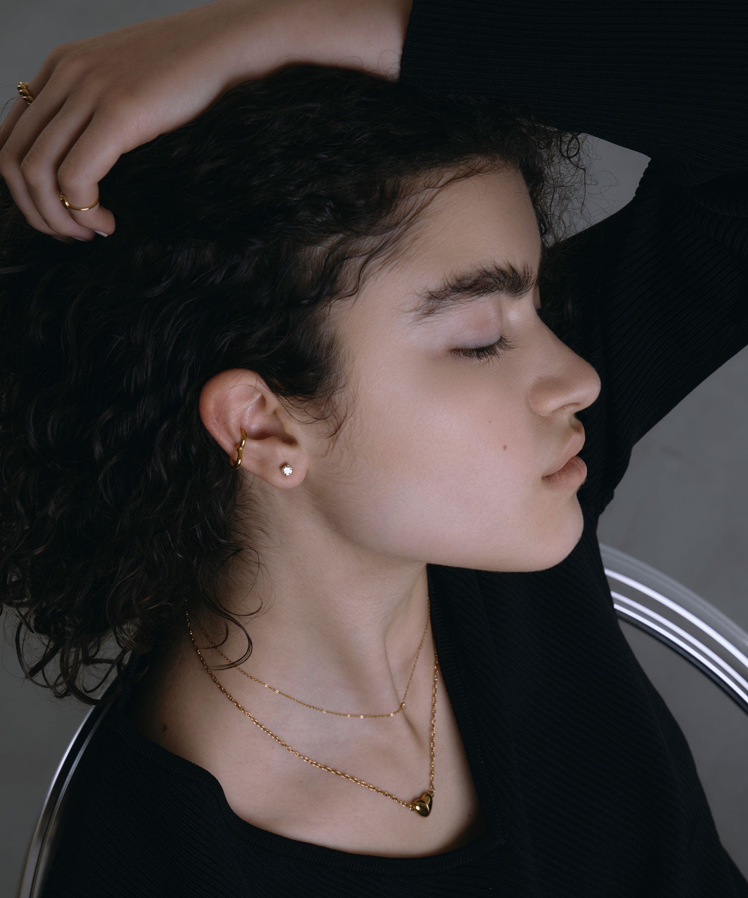[Gold] Heart Ear Cuff