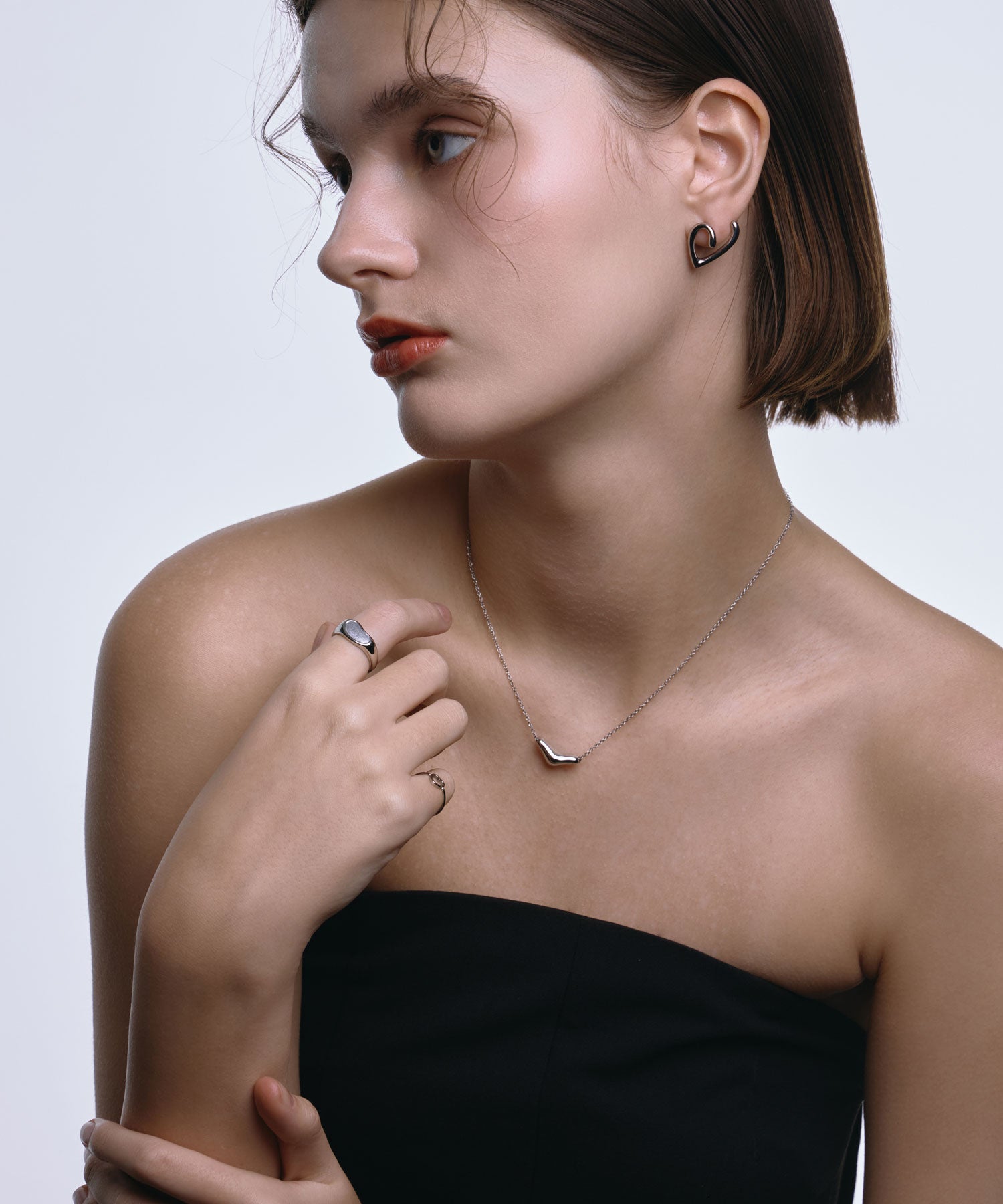 [シルバー]ヒドゥンハートシグネットリング