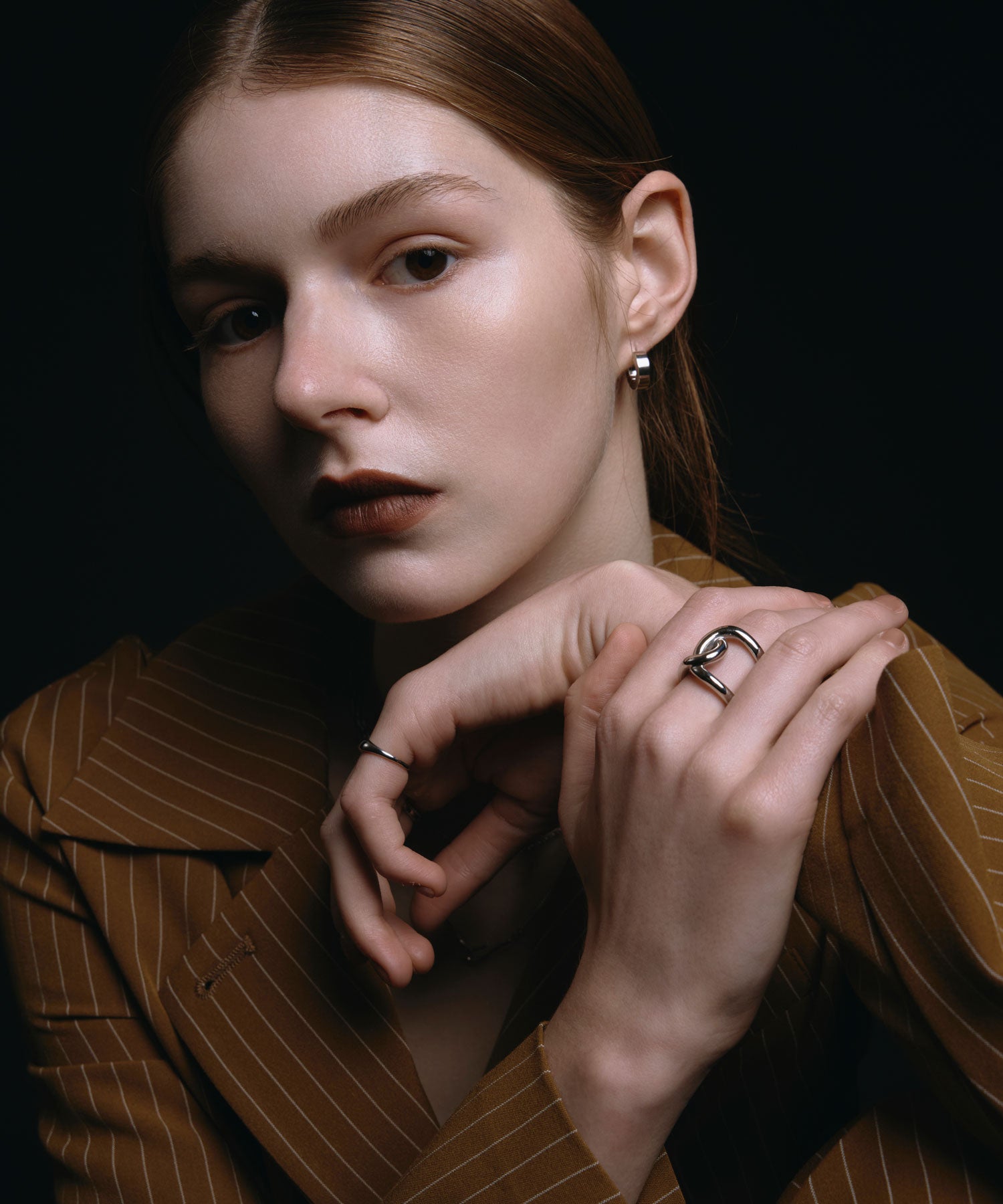 シルバー]インダストリアルサークルミニピアス